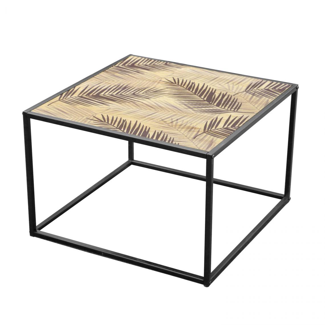 Urban Living - Table basse Palm Spring - H. 40 cm - Noir et Doré - Tables basses