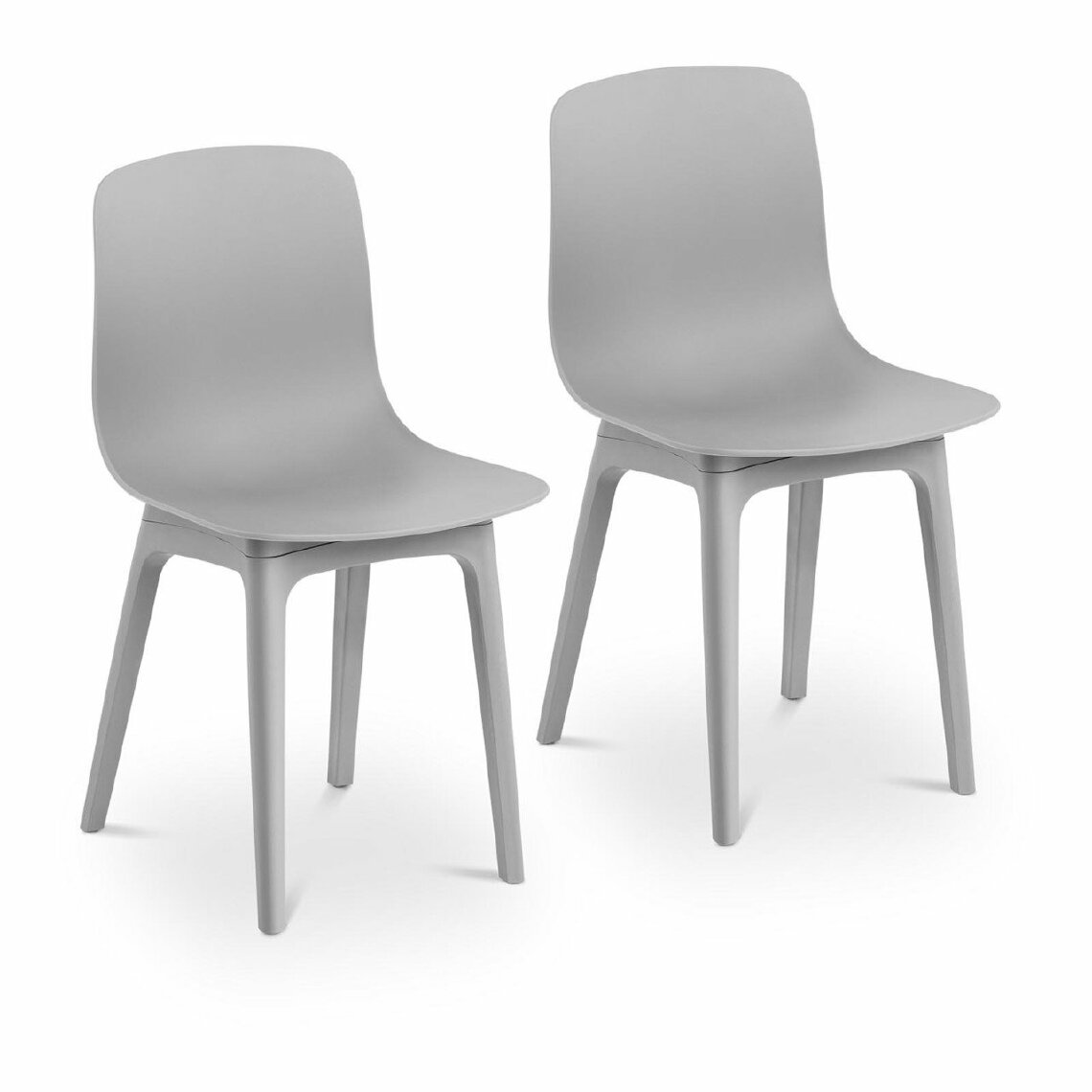 Helloshop26 - Lot de 2 chaises salon salle à manger 150 kg max surface d'assise de 44 x 41 cm coloris gris 14_0000873 - Chaises