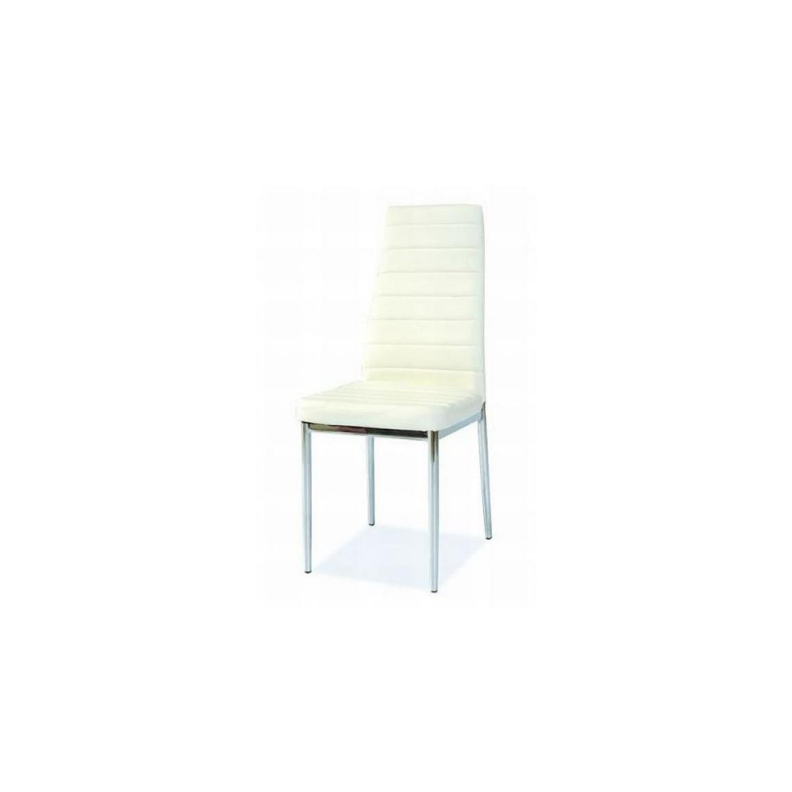 Hucoco - JOSSAN | Chaise élégante salle à manger et salon | Dimensions : 96x40x38 cm | Rembourrage en cuir écologique | Style moderne - Blanc - Chaises