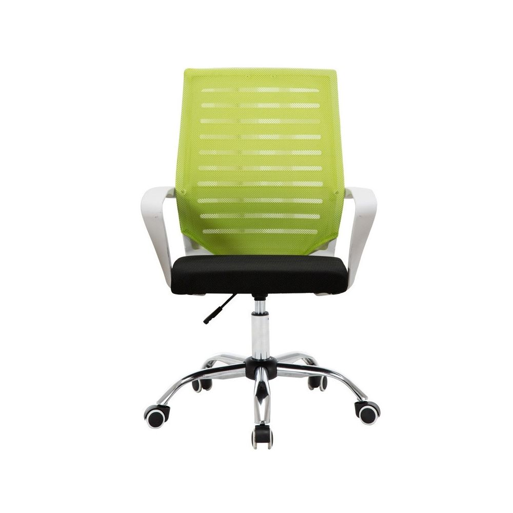 Wewoo - Maison Loisir Chaise d'ordinateur Siège de conférence du personnel de bureau Cadre de levage en acier blanc Vert - Chaises