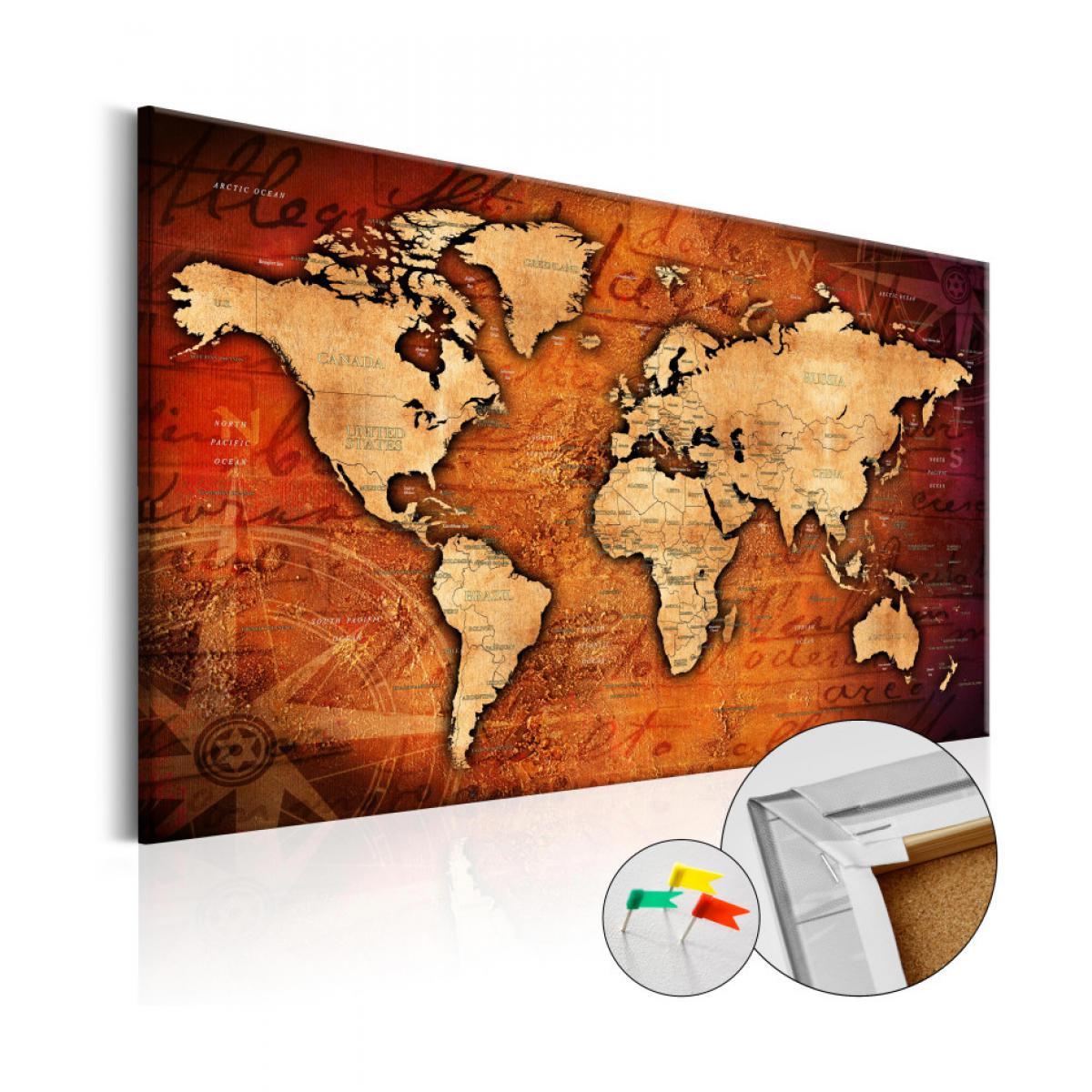 Artgeist - Tableau en liège - Amber World [Cork Map] 120x80 - Tableaux, peintures