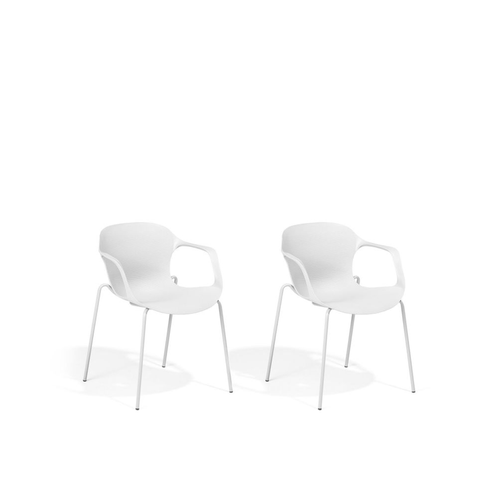 Beliani - Beliani Lot de 2 chaises blanches ELBERT - blanc - Chaises