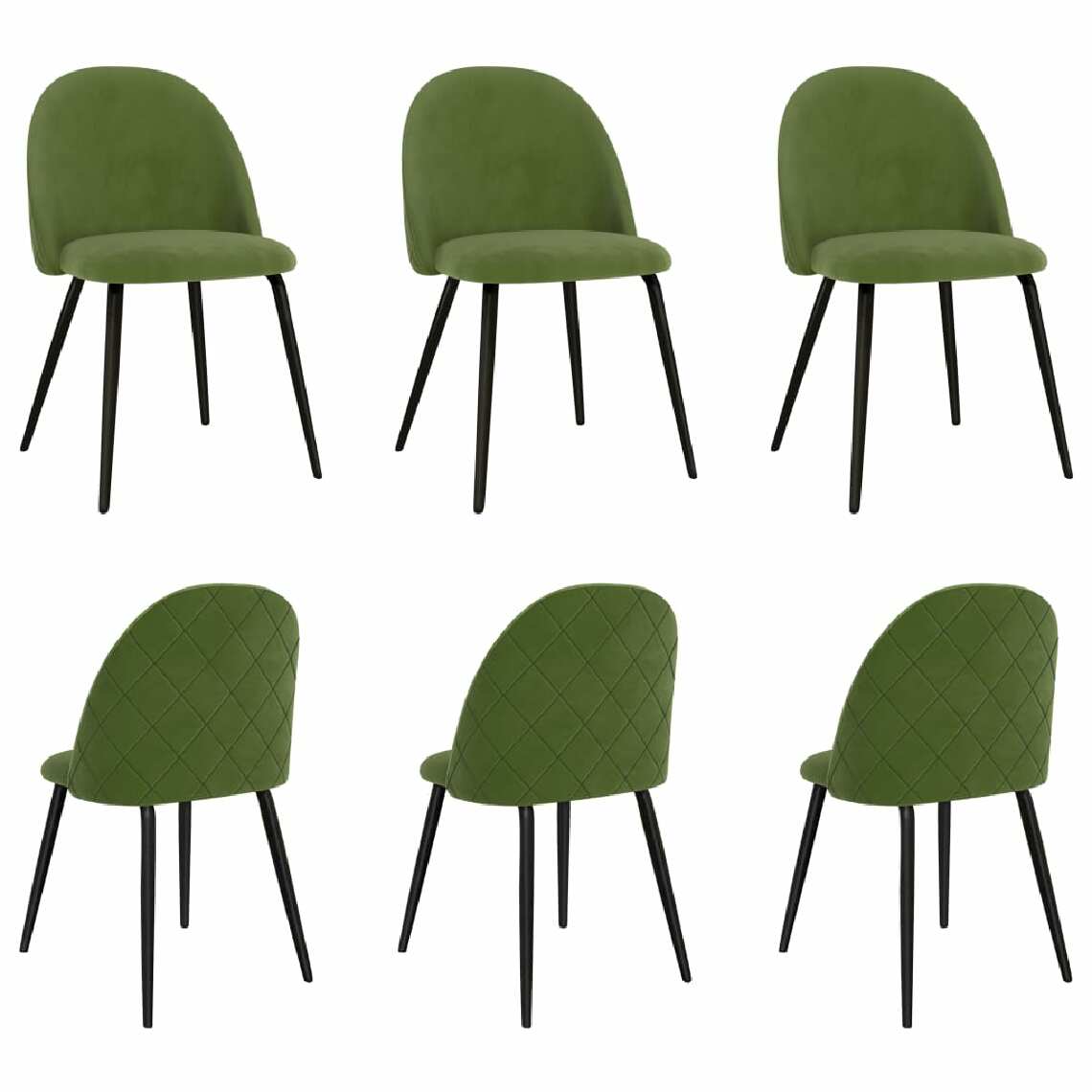 Chunhelife - Chunhelife Chaises de salle à manger 6 pcs Vert Tissu - Chaises