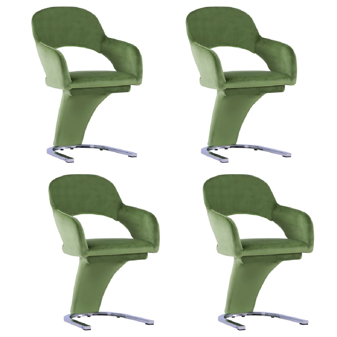 Chunhelife - Chunhelife Chaises de salle à manger 4 pcs Vert Velours - Chaises