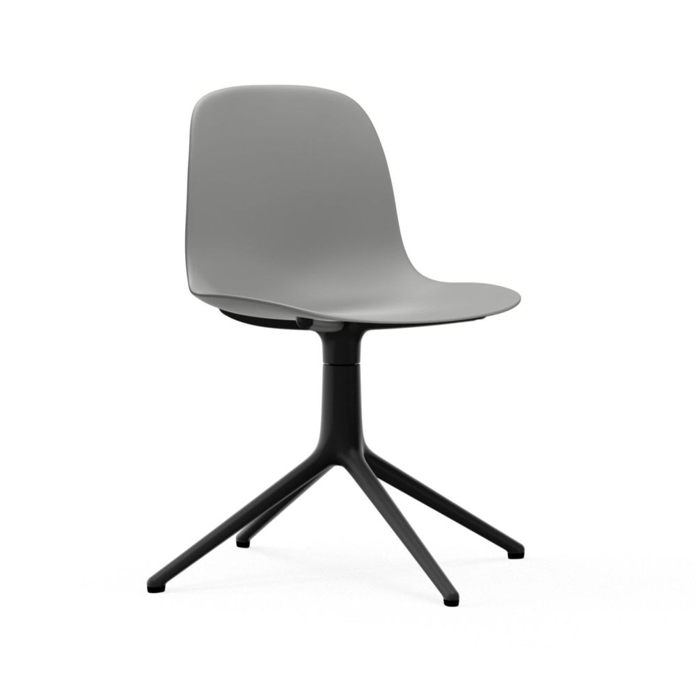 Normann Copenhagen - Chaise pivotante Form - gris - aluminium noir - Chaises