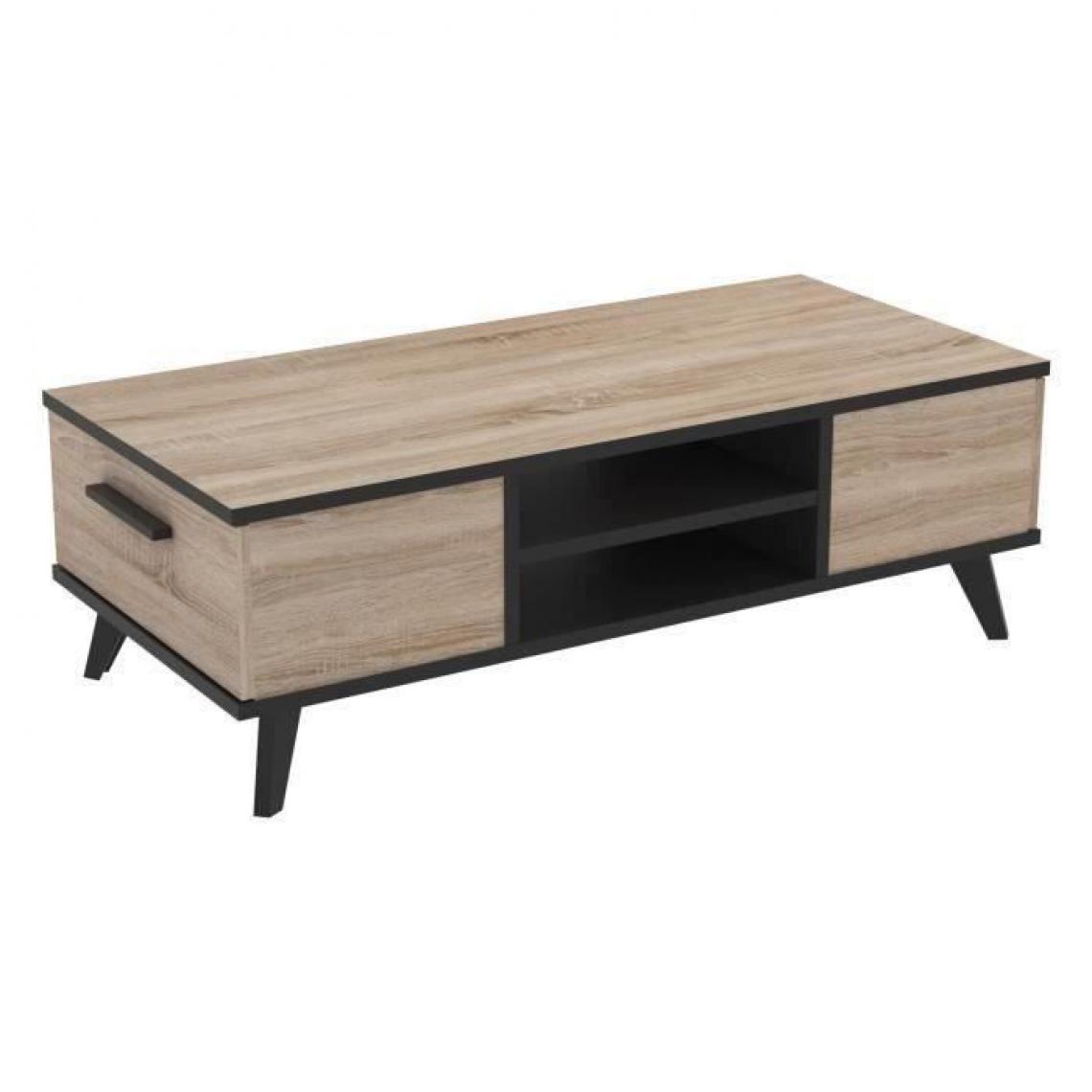 Demeyere - Table basse Bruce 2 tiroirs 2 niches - Tables basses