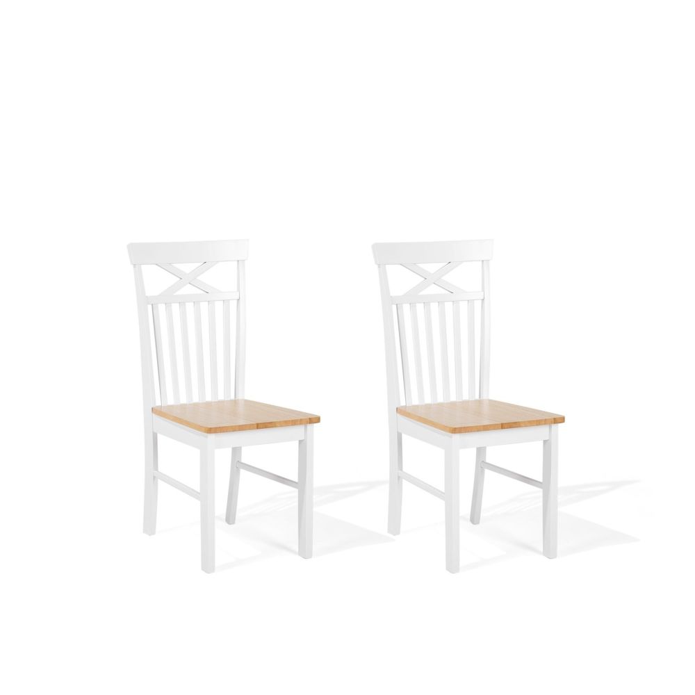 Beliani - Beliani Set de 2 chaises de salle à manger blanches HOUSTON - blanc - Chaises