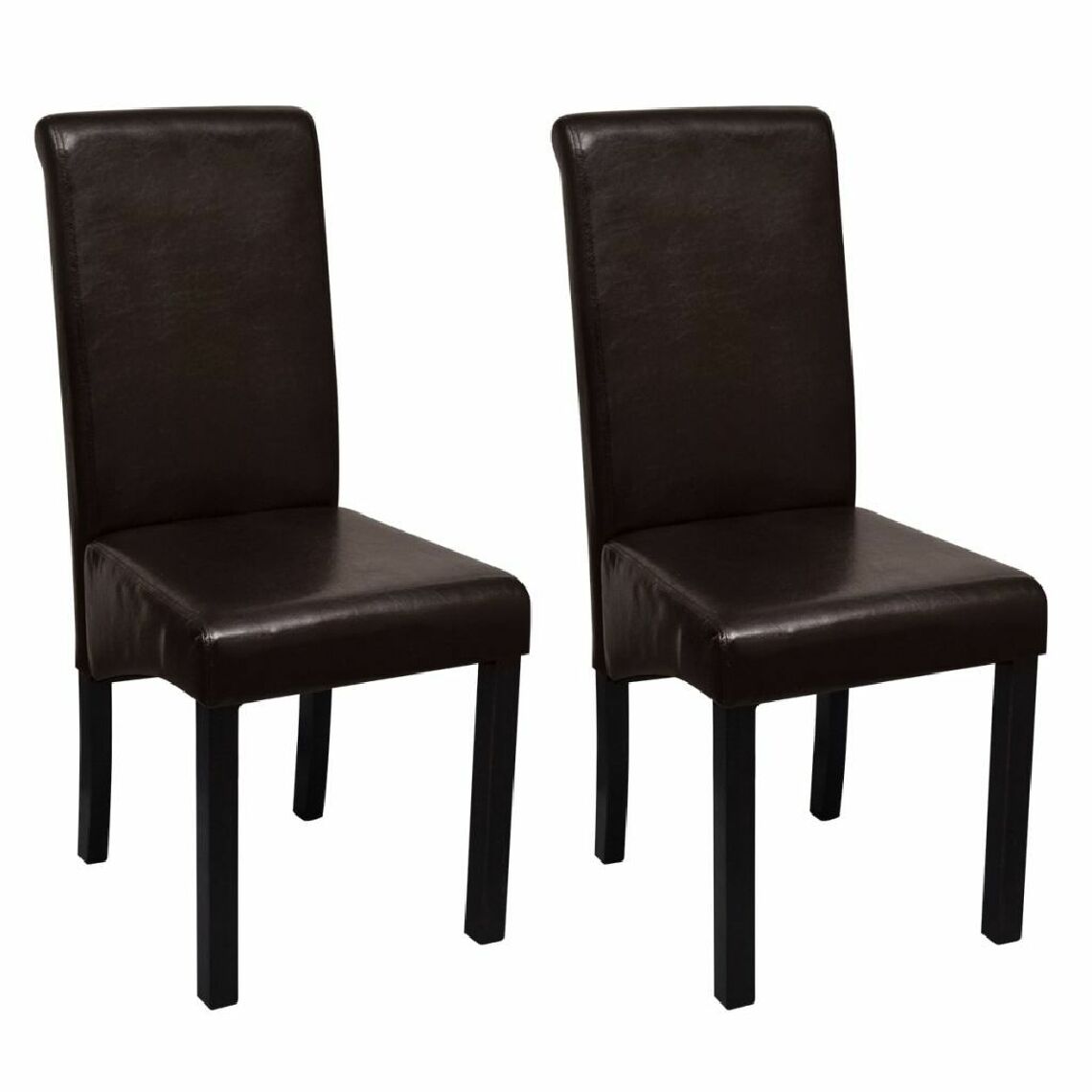 Helloshop26 - Lot de deux chaises de salle à manger cuir synthétique marron 1902224/3 - Chaises
