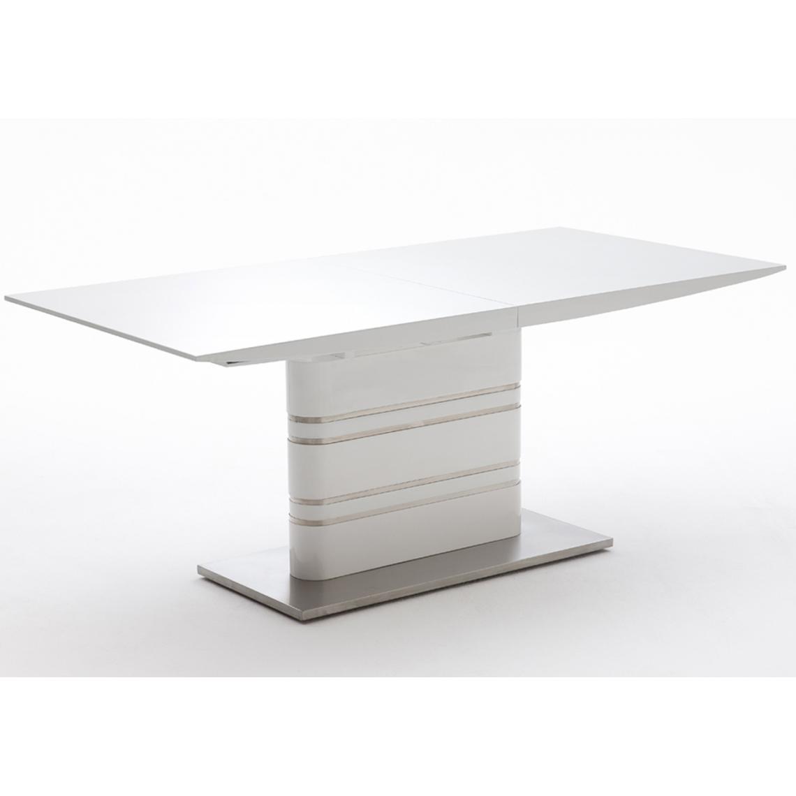 Pegane - Table Extensible avec rallonge blanc laqué brillant - L180-220 x H76 x P90 cm -PEGANE- - Tables à manger