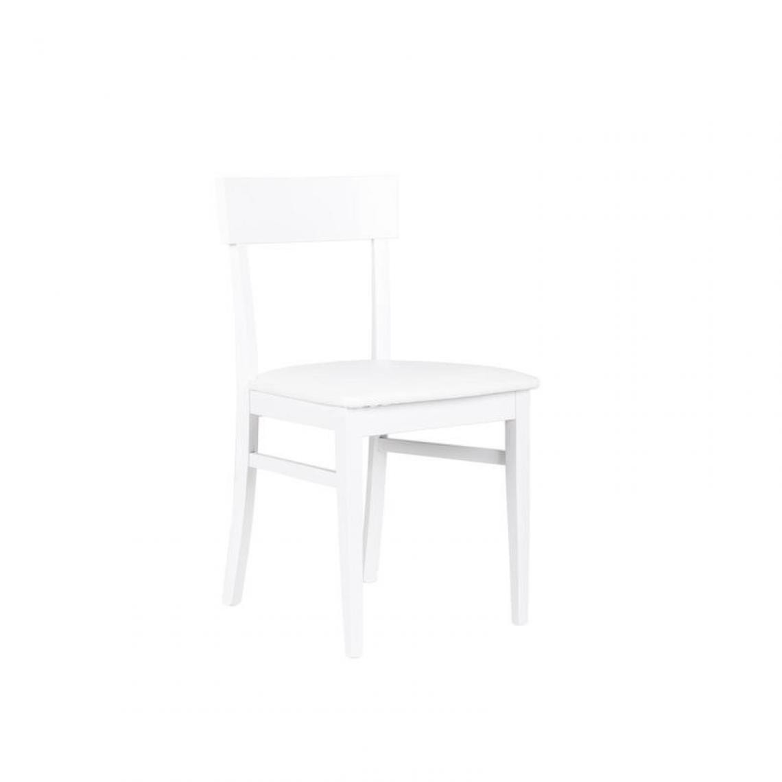 Webmarketpoint - Chaise en bois laqué blanc avec assise en simili cuir 44x45xh. 82cm - Chaises