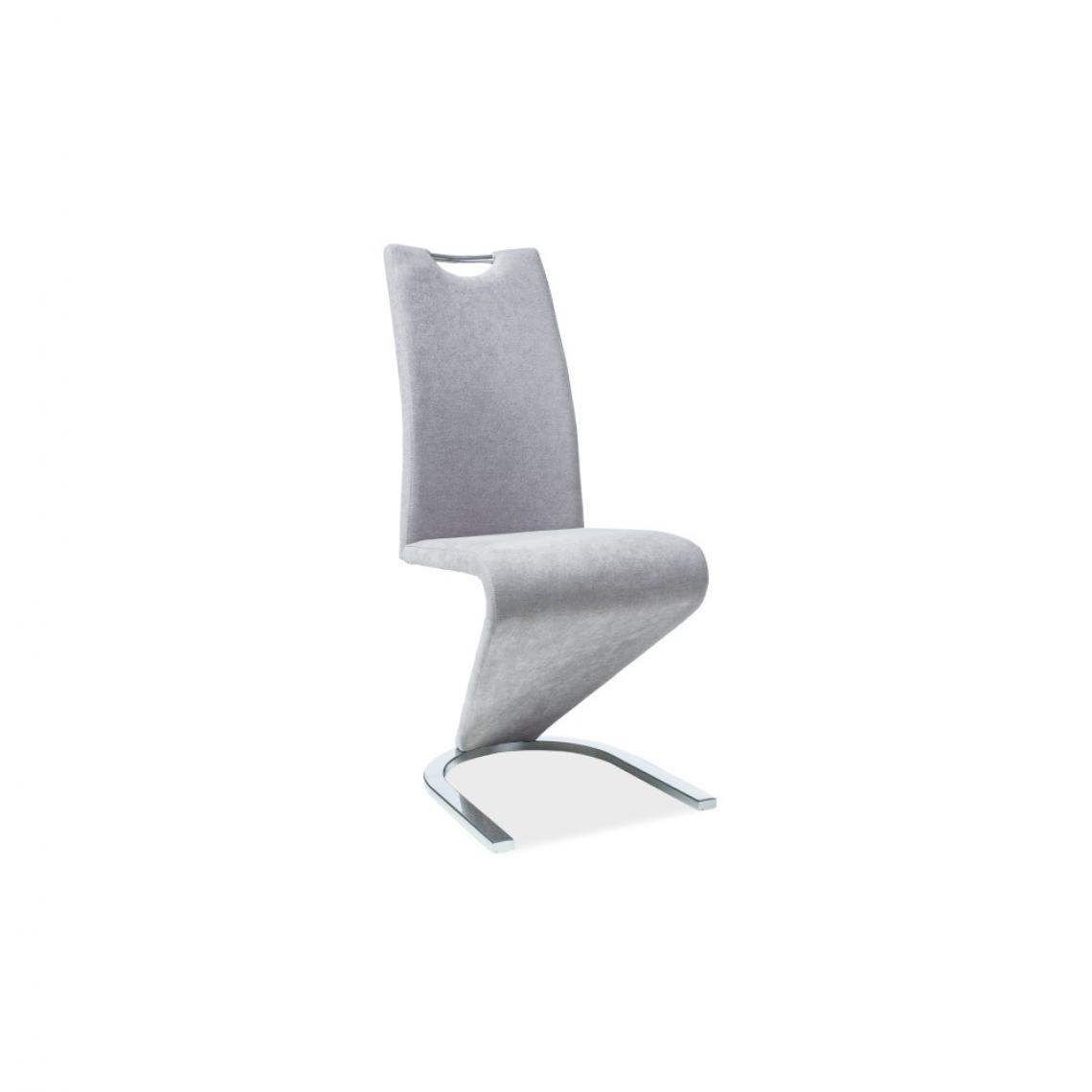 Ac-Deco - Chaise design en tissu - H090 - 45 x 43 x 102 cm - Gris clair - Chaises