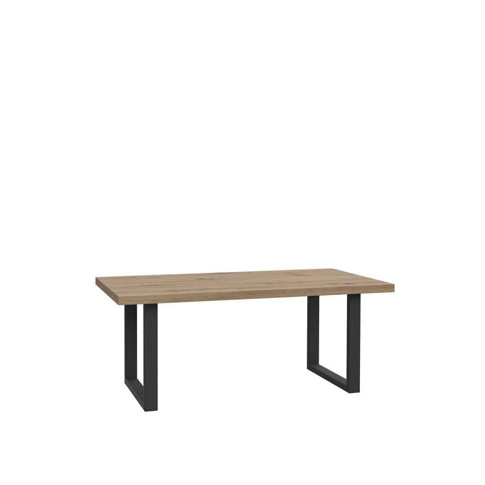 Meubletmoi - Table basse rectangulaire bois clair pieds métal - ZIG - Tables basses
