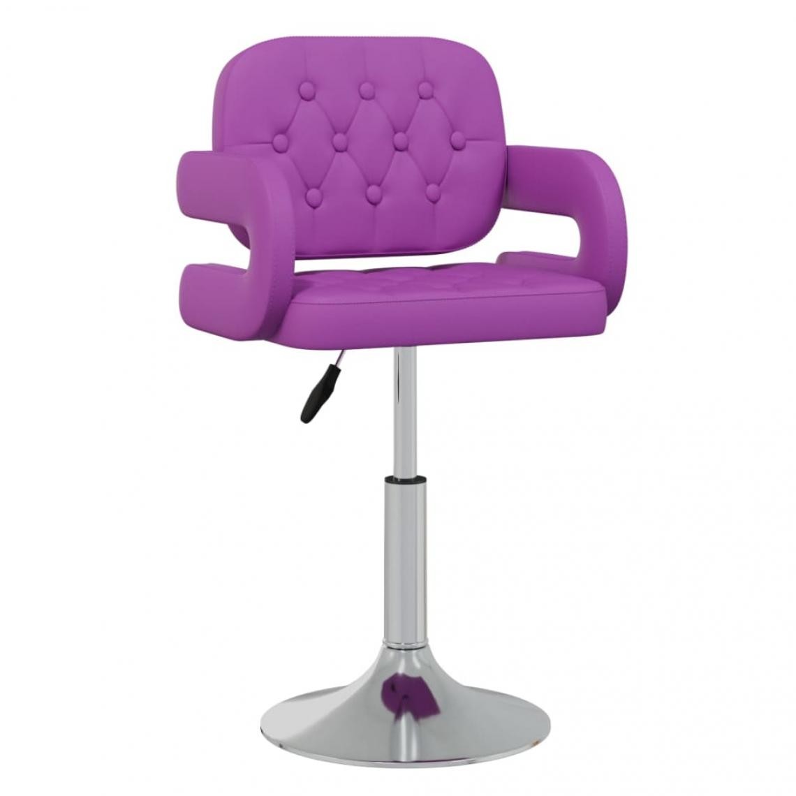 Vidaxl - vidaXL Chaise pivotante de salle à manger Violet Similicuir - Chaises