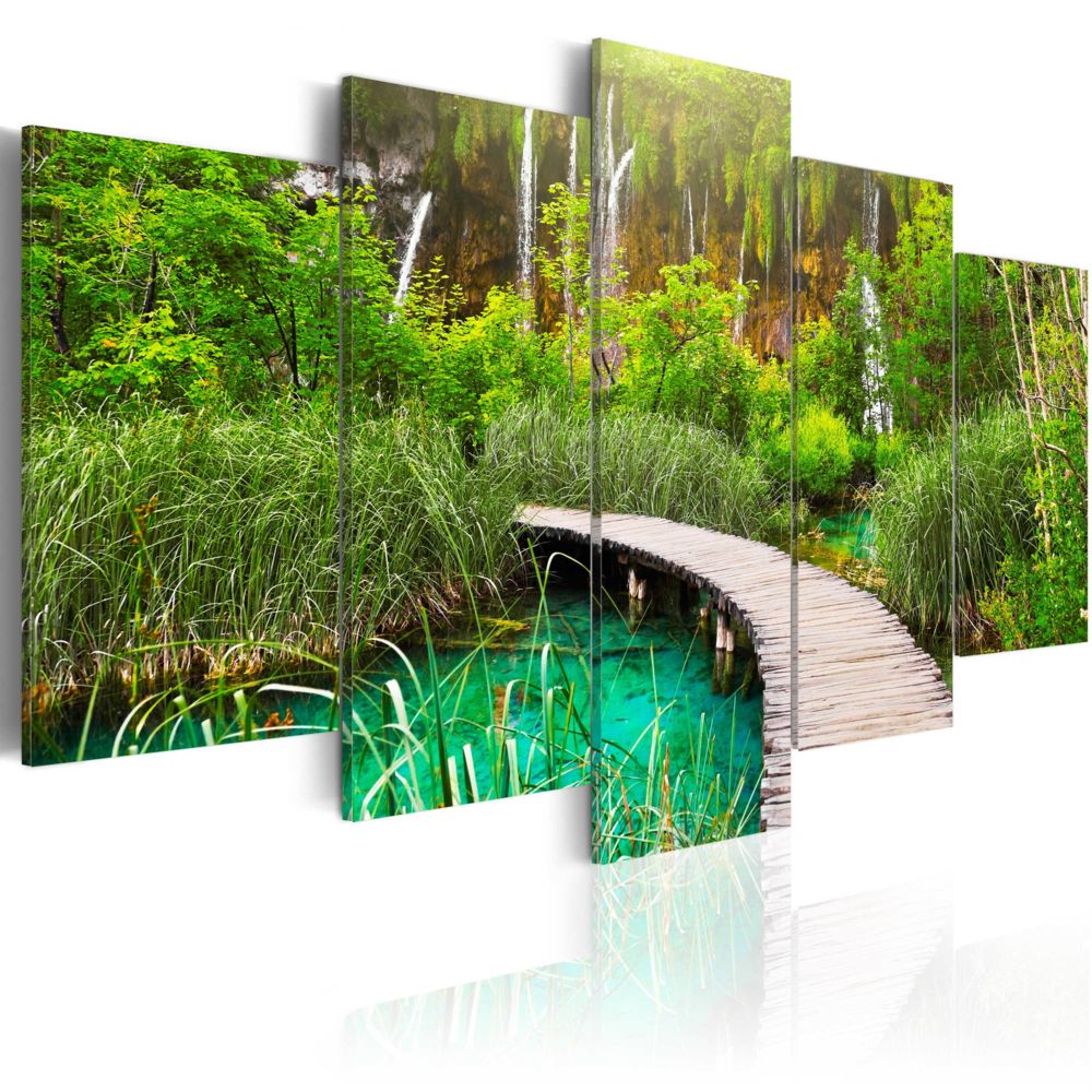 Bimago - Tableau - Emerald Trail - Décoration, image, art | Paysages | Forêt | - Tableaux, peintures