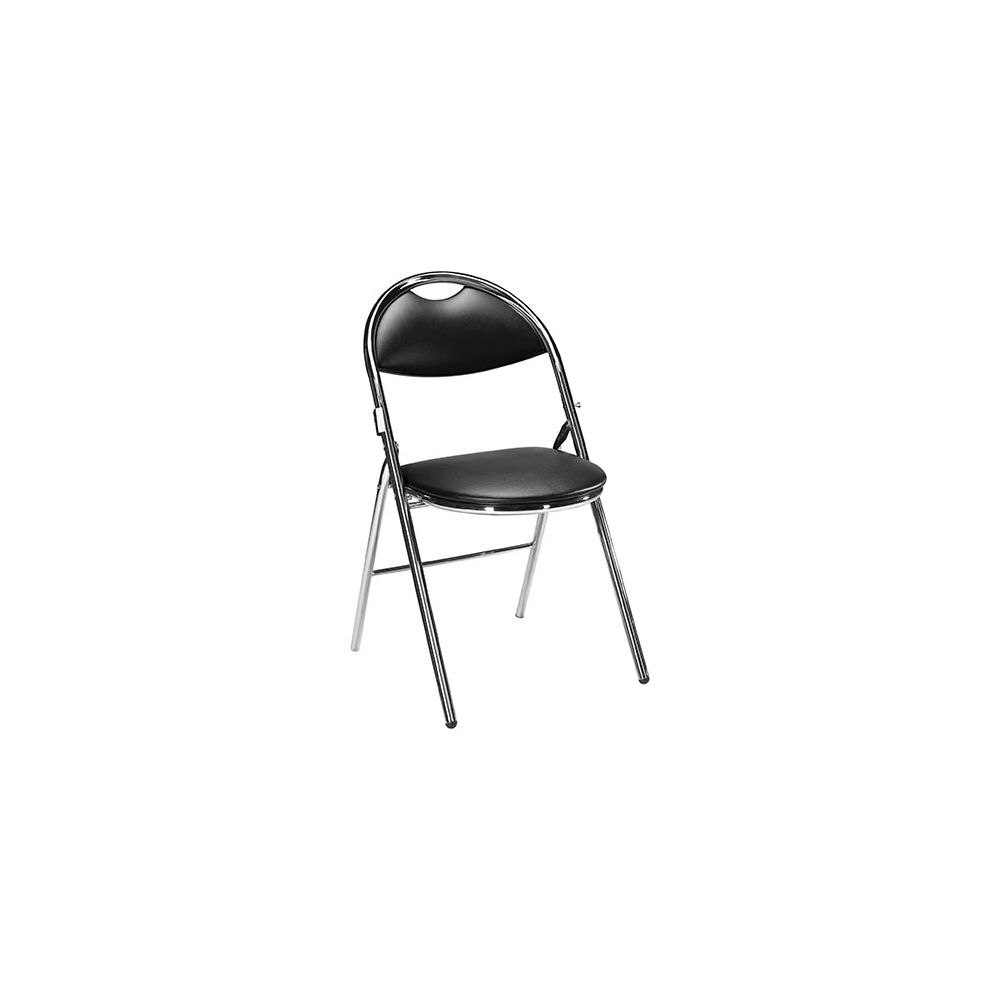marque generique - Chaise pliante Super Confort Vinyle noire - Lot de 2 - Chaises