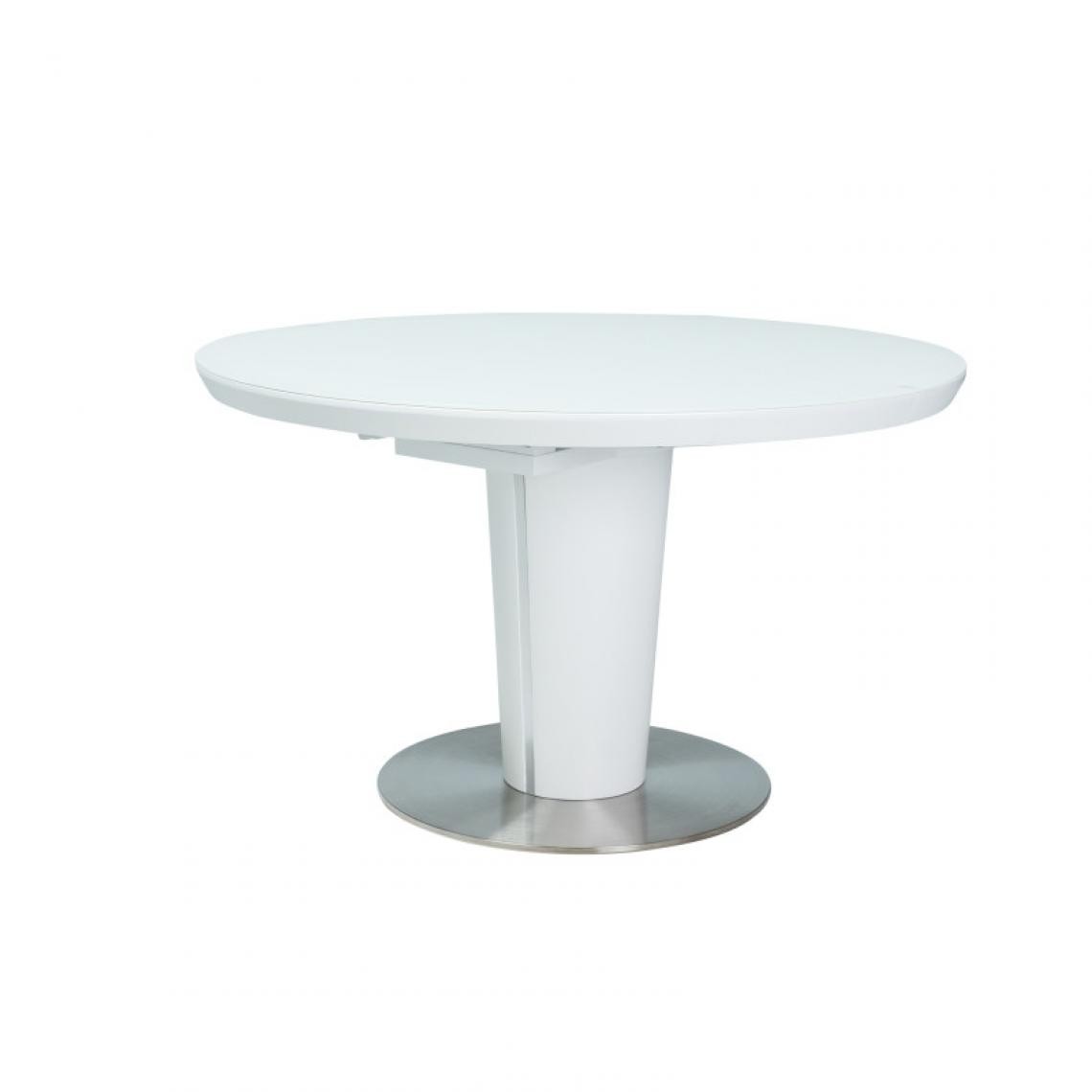 Ac-Deco - Table extensible ronde - L 120 x l 160 x H 76 cm - Blanc - Tables basses