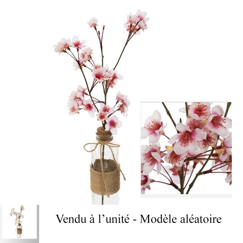 Generic - VASE FLEUR ARTIFICIELLE CERISIER BLANC/ROSE 46CM - Vases