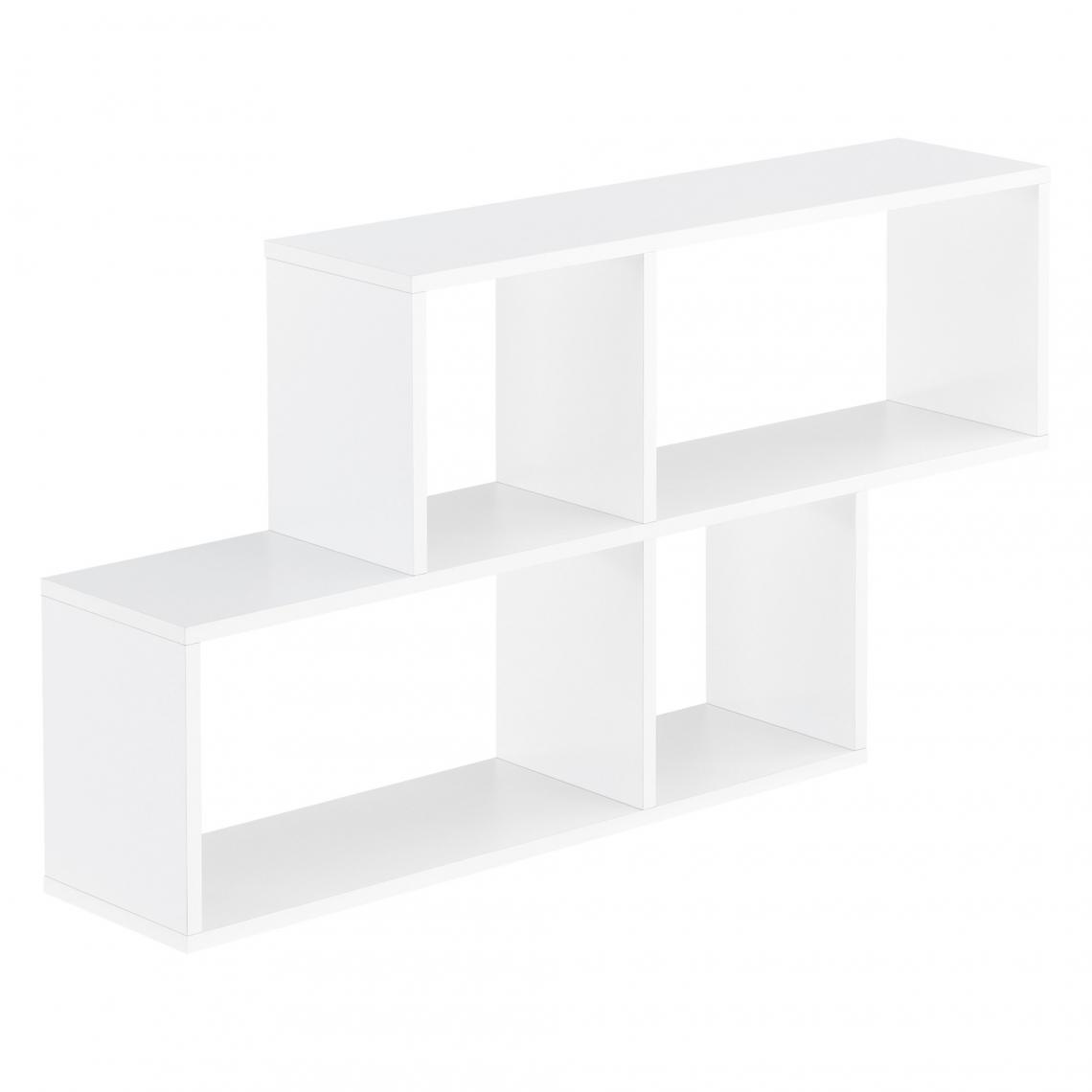 Helloshop26 - Étagère meuble mural design flottante 4 compartiments de rangement 100 cm blanc 03_0005840 - Etagères