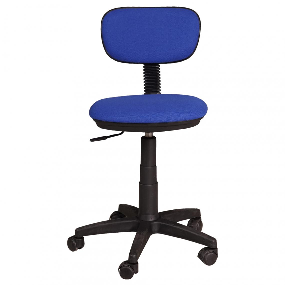Alter - Chaise de bureau sur roulettes, Chaise relevable, Chaise rembourrée en tissu, 58x53h77 / 87 cm, Couleur bleu - Chaises