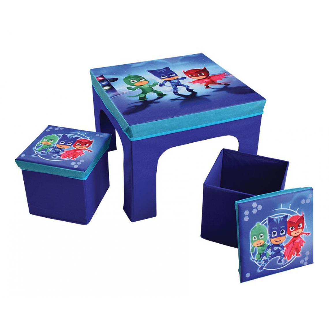 Jemini/Fun House - Table + 2 tabourets pliables pyjamasques bleu - Tables à manger