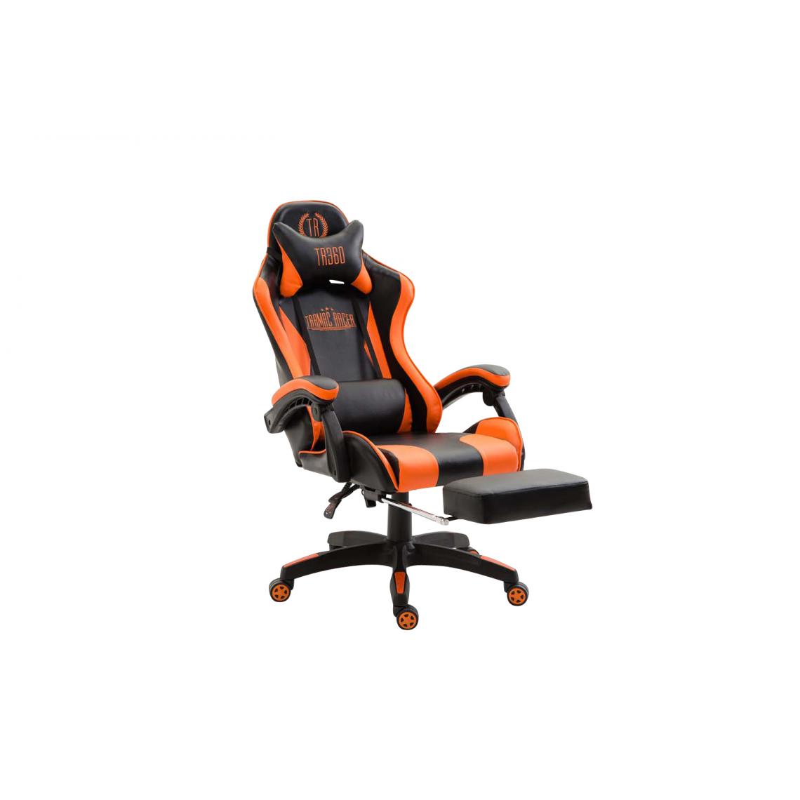 Icaverne - Moderne Chaise de bureau serie Saint-Marin en similicuir couleur noir / orange - Chaises