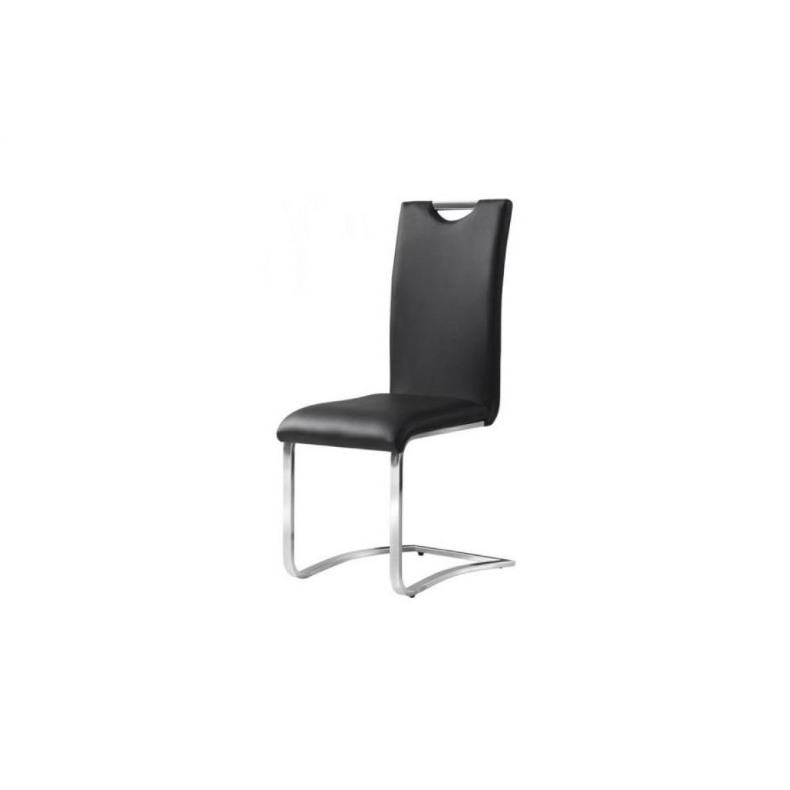 Hucoco - CORI | Chaise moderne cuir écologique | Dimensions : 101x42x43 cm | Salle à manger salon bureau modernes | Design ergonomique - Noir - Chaises