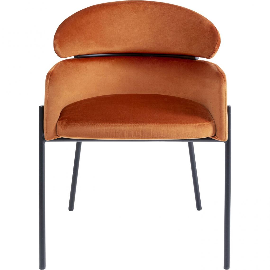 Karedesign - Chaise avec accoudoirs Alexia velours orange Kare Design - Chaises