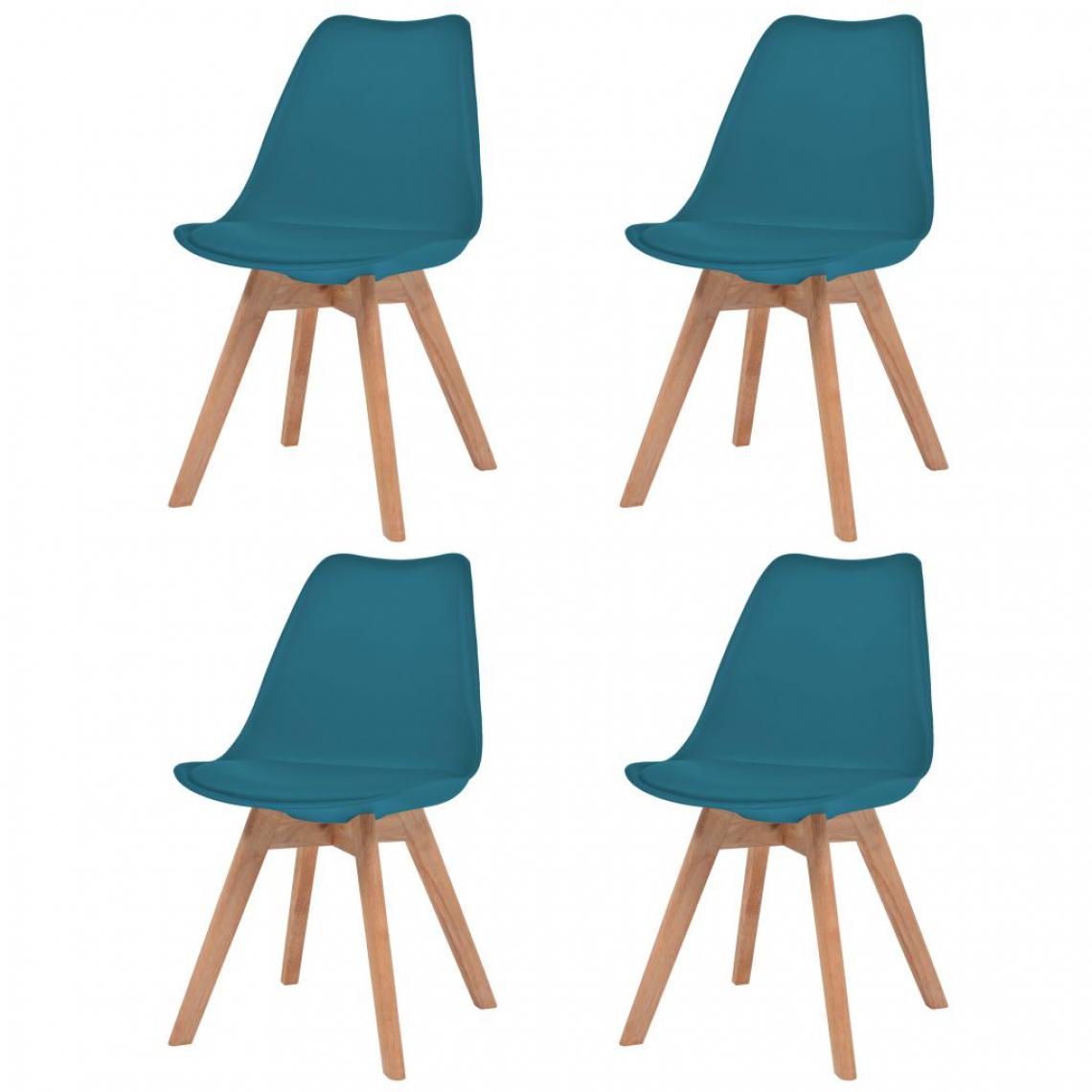 Uco - UCO Chaises de salle à manger 4 pcs Turquoise Similicuir - Chaises