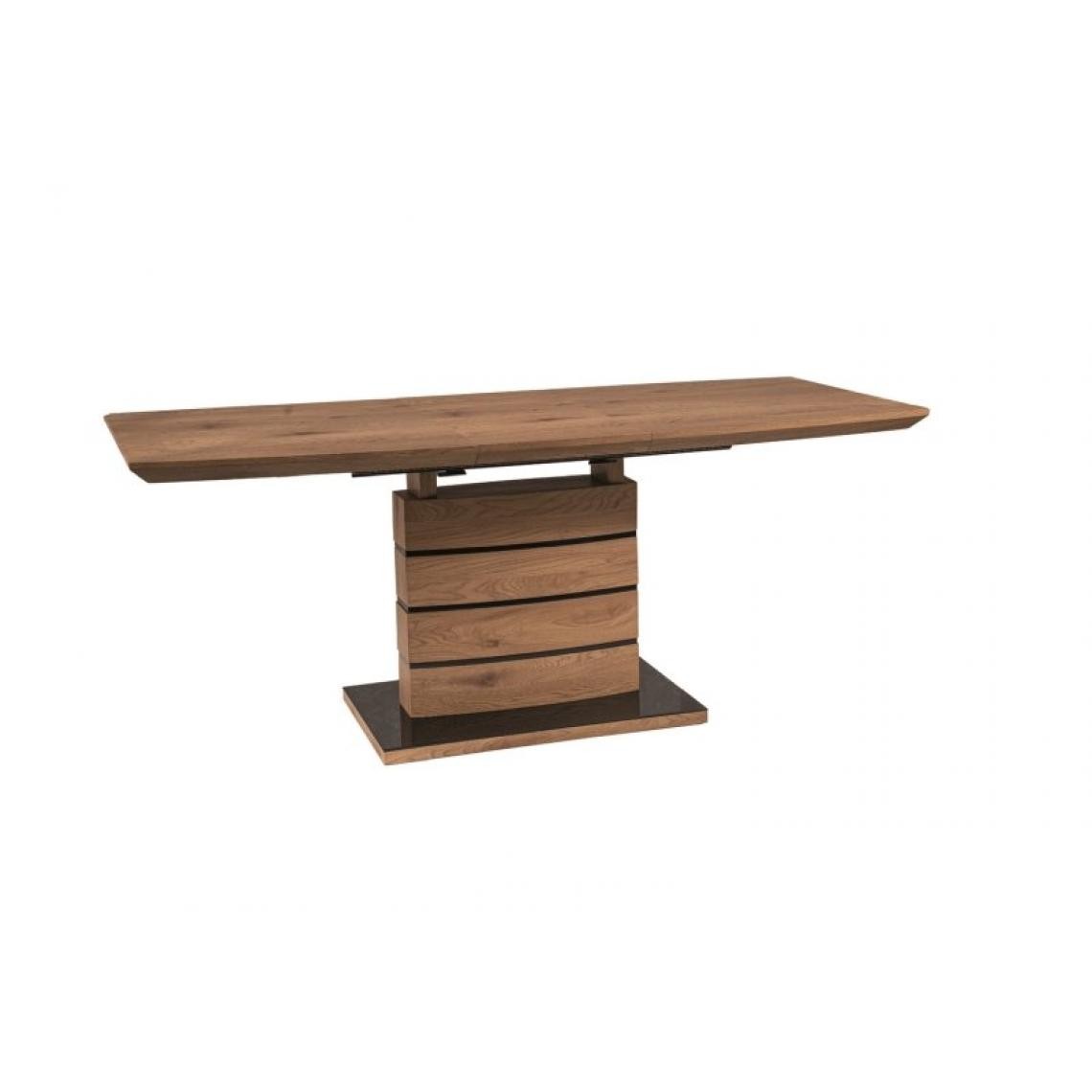 Hucoco - LEONAR - Table extensible salle à manger - 140x80x76 cm - Plateau en bois MDF - Chêne - Tables à manger