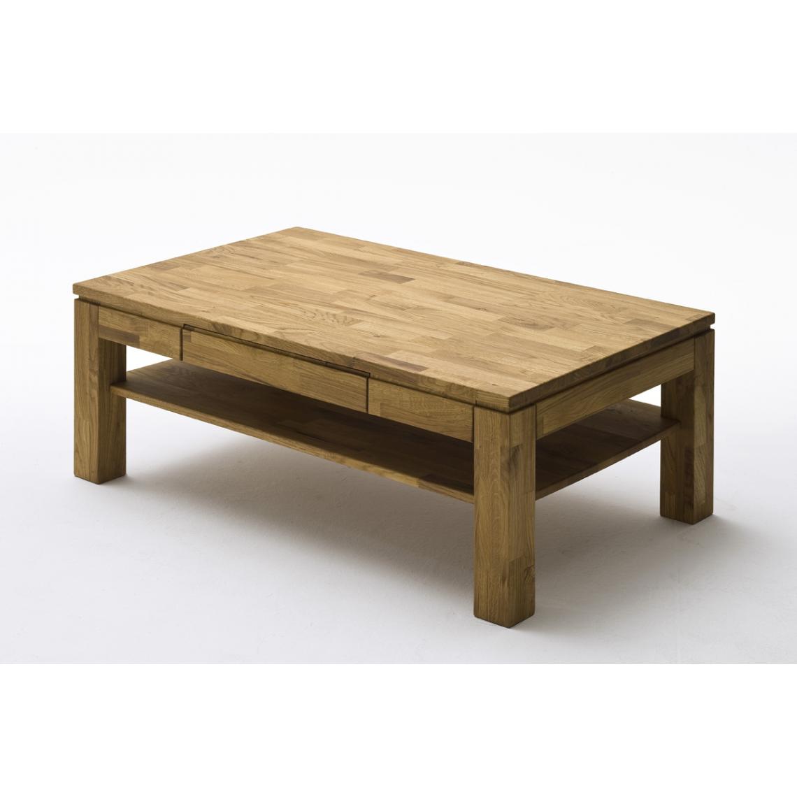 Pegane - Table basse en chêne noueux massif huilé - L115 x H45 x P70 cm - Tables basses