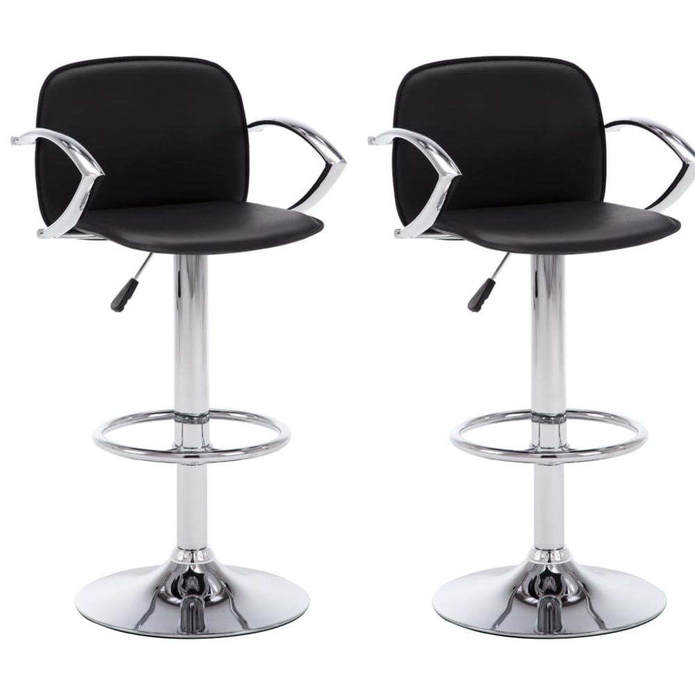 marque generique - Icaverne - Tabourets et chaises de bar reference Chaise de bar avec accoudoirs 2 pcs Similicuir Noir - Chaises