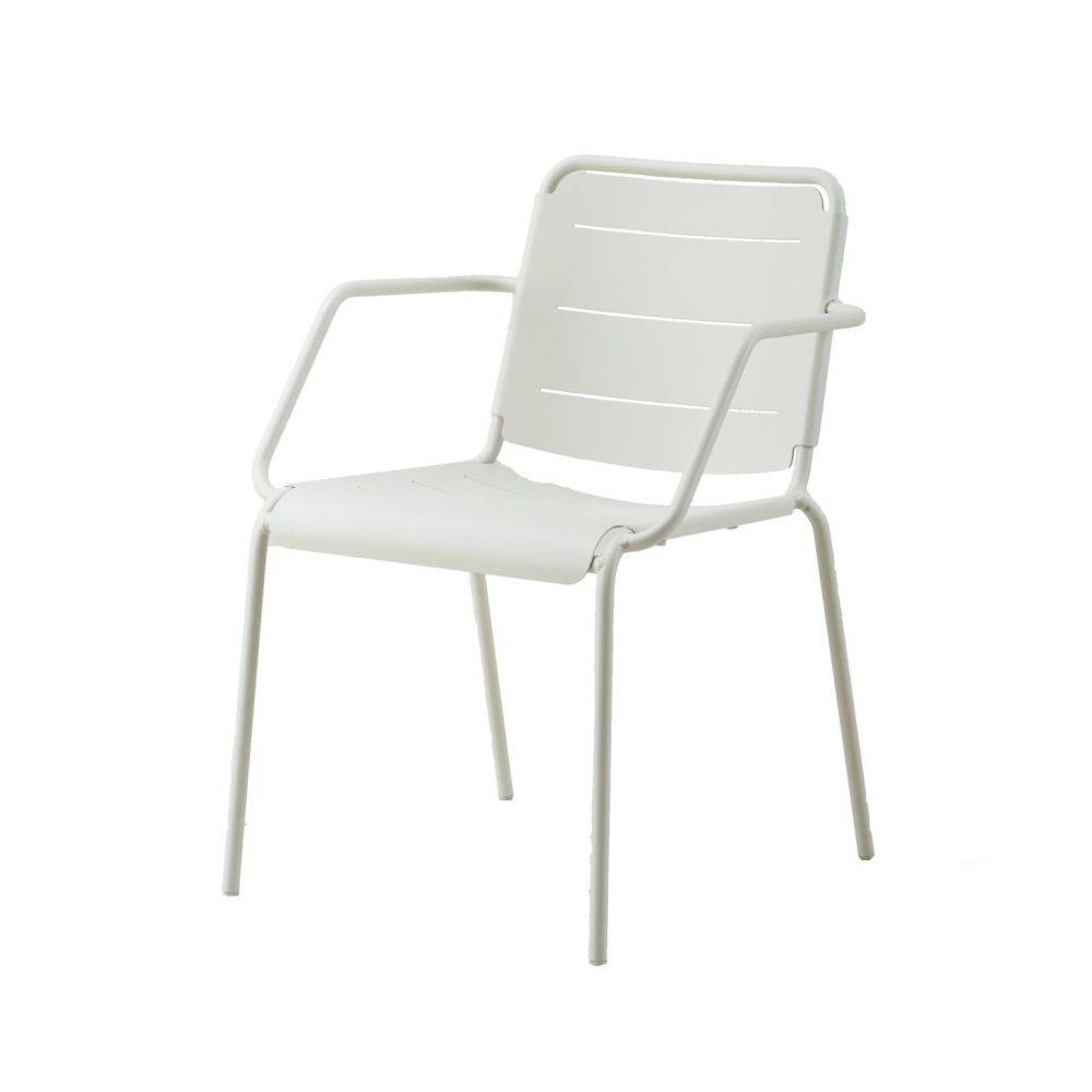 Cane-Line - Chaise Copenhagen - blanc - avec accoudoir - Chaises