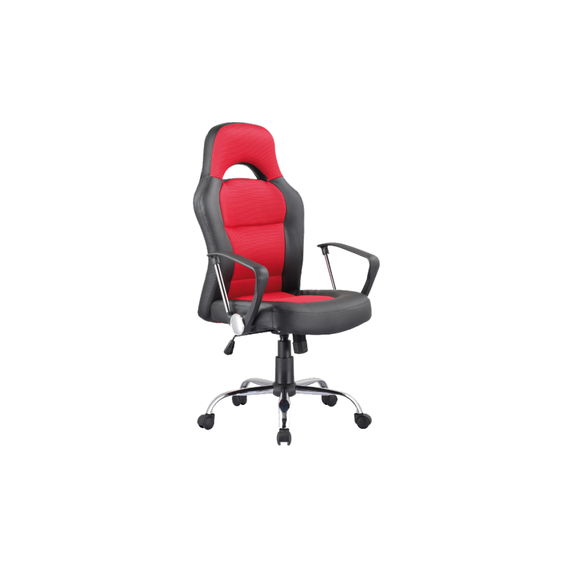 Ac-Deco - Chaise de bureau à roulettes - Q033 - 63 x 50 x 116 cm - Rouge - Chaises