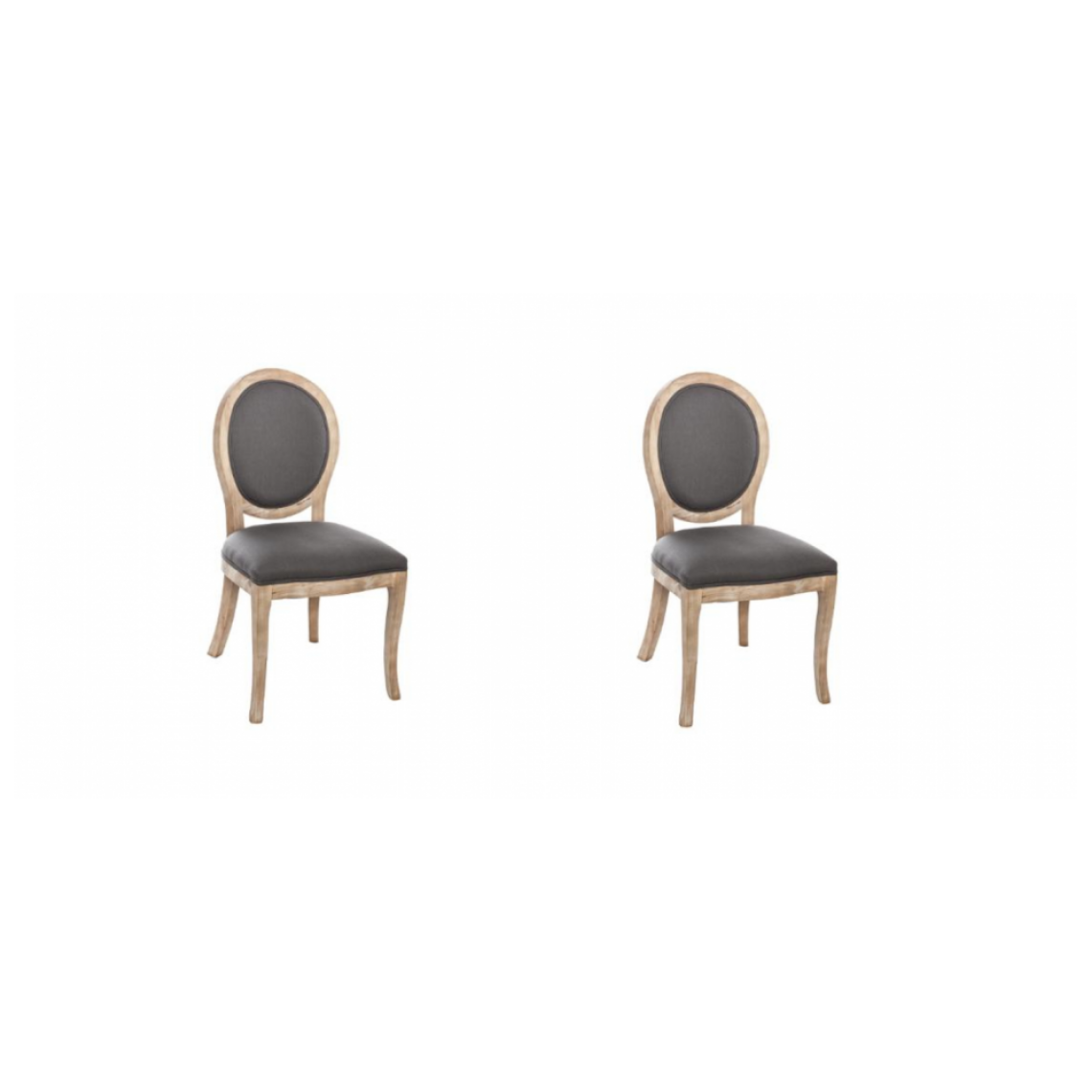 Ac-Deco - Lot de 2 chaises médaillon Cleon - L 48 x l 57 x H 94 cm - Gris - Chaises