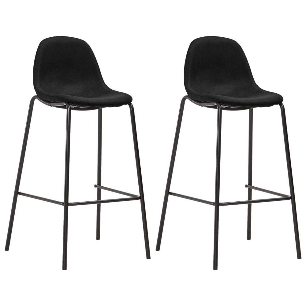 marque generique - sublime Fauteuils et chaises famille Pyongyang Chaises de bar 2 pcs Noir Tissu - Tabourets