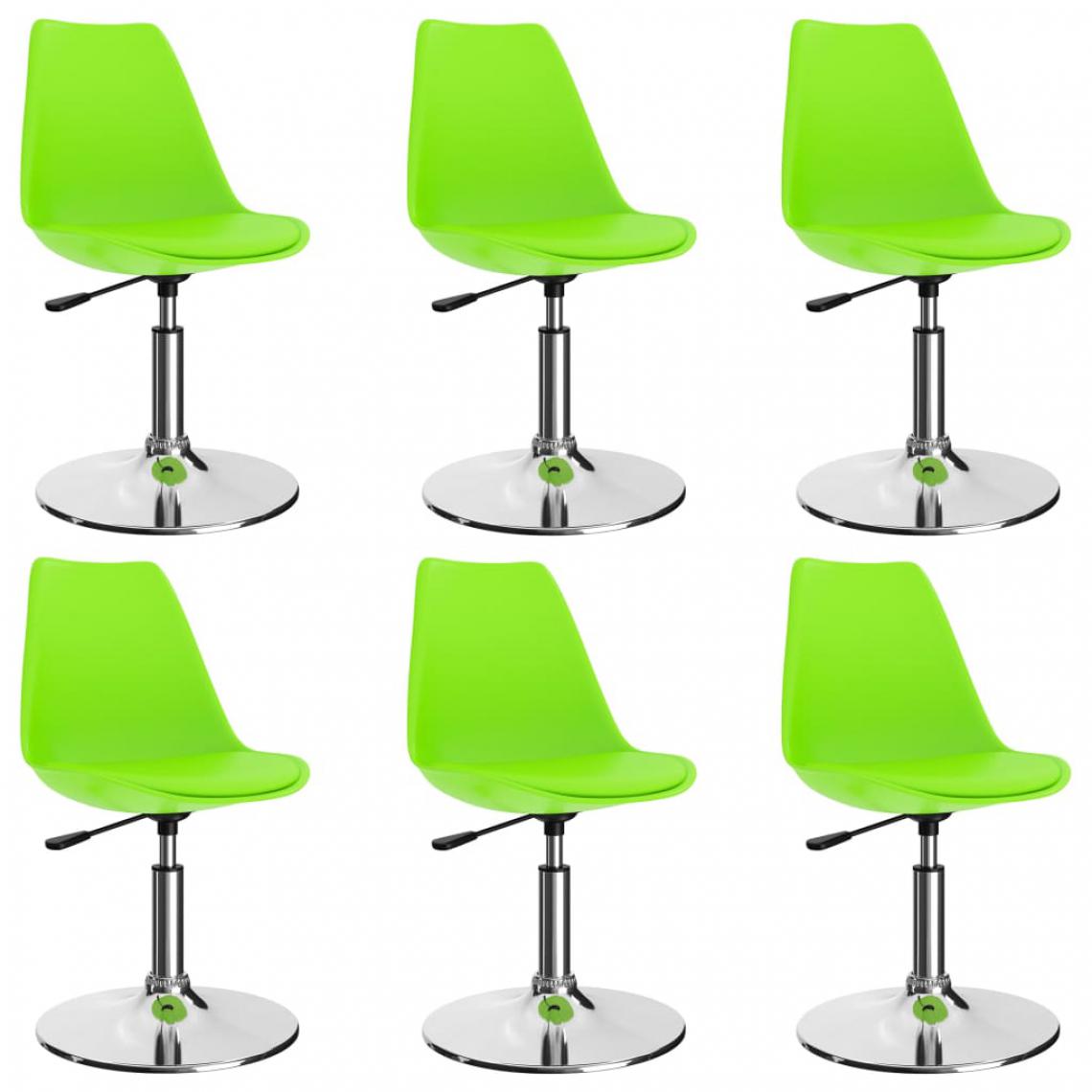 Icaverne - Superbe Fauteuils et chaises gamme Dakar Chaises de salle à manger pivotantes 6 pcs Vert Similicuir - Chaises
