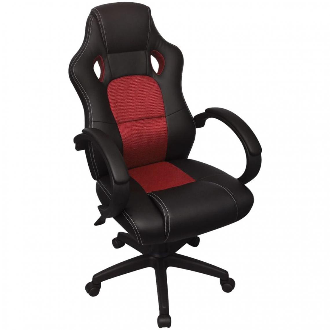Chunhelife - Chaise de bureau en cuir artificiel Rouge - Chaises