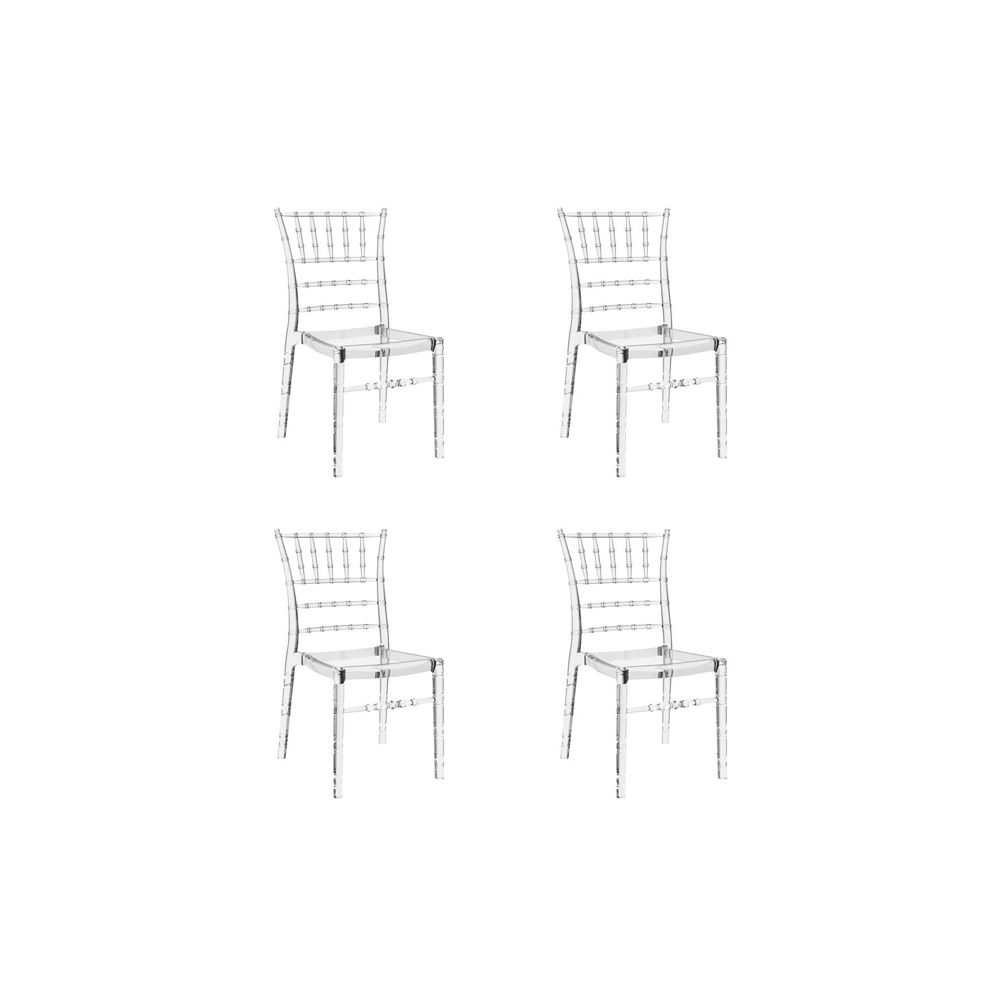 Designetsamaison - Lot de 4 chaises transparentes - Napoleon - Chaises
