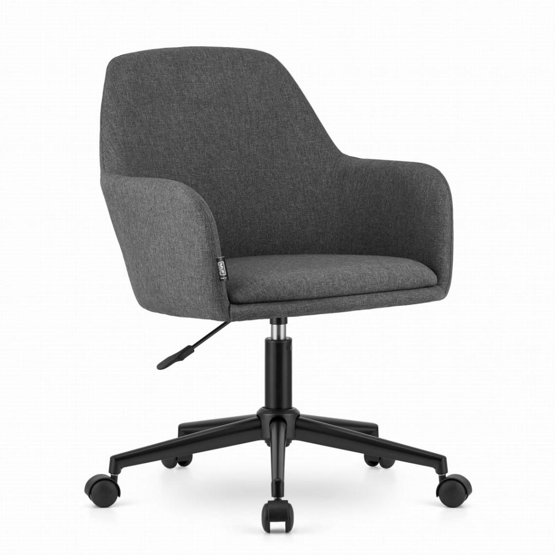 Hucoco - NARNIT - Fauteuil de bureau style moderne bureau/chambre d'ado - 91x57x56.5 cm - Chaise pivotante - Gris - Chaises