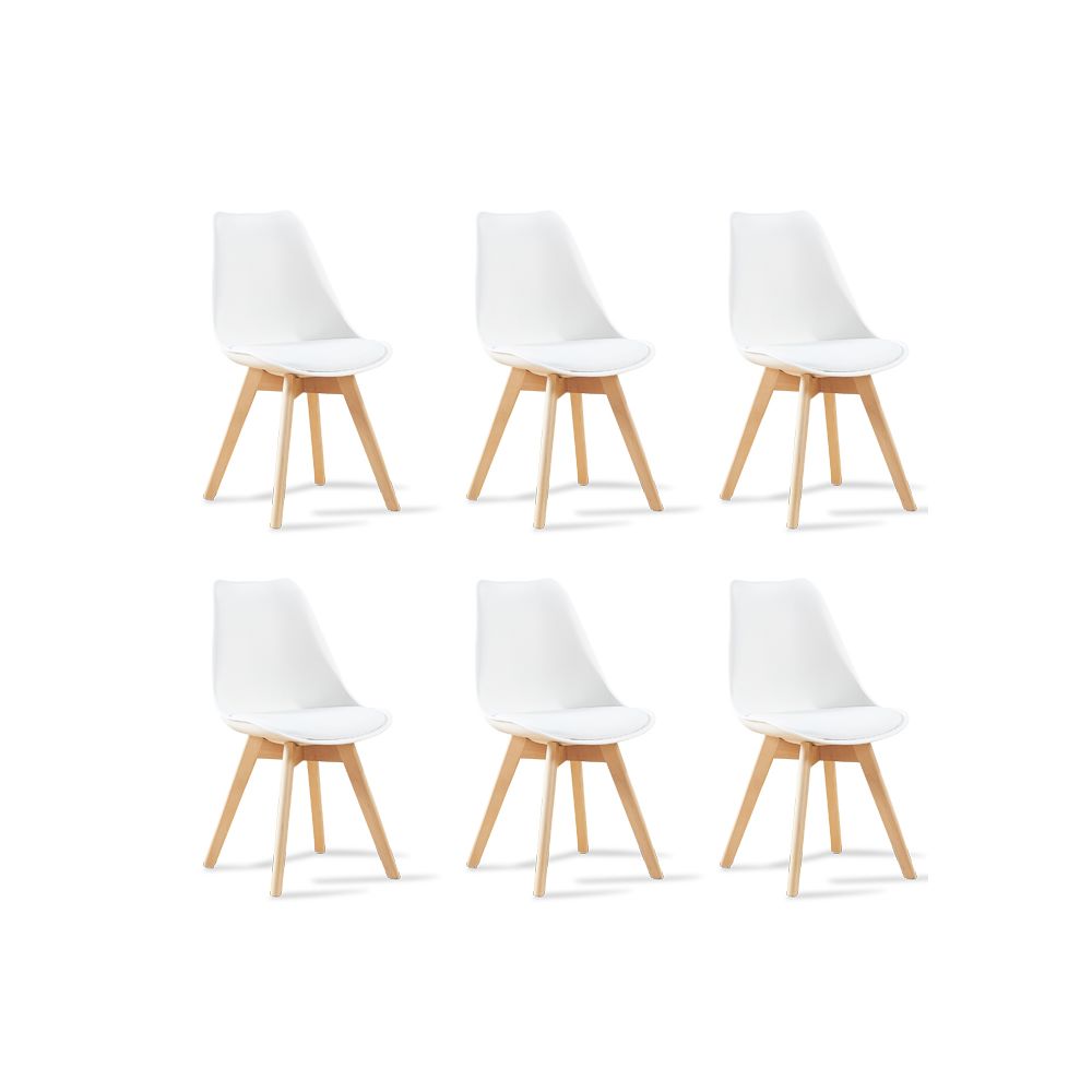 Designetsamaison - Lot de 6 chaises scandinaves blanches - Bjorn - Chaises