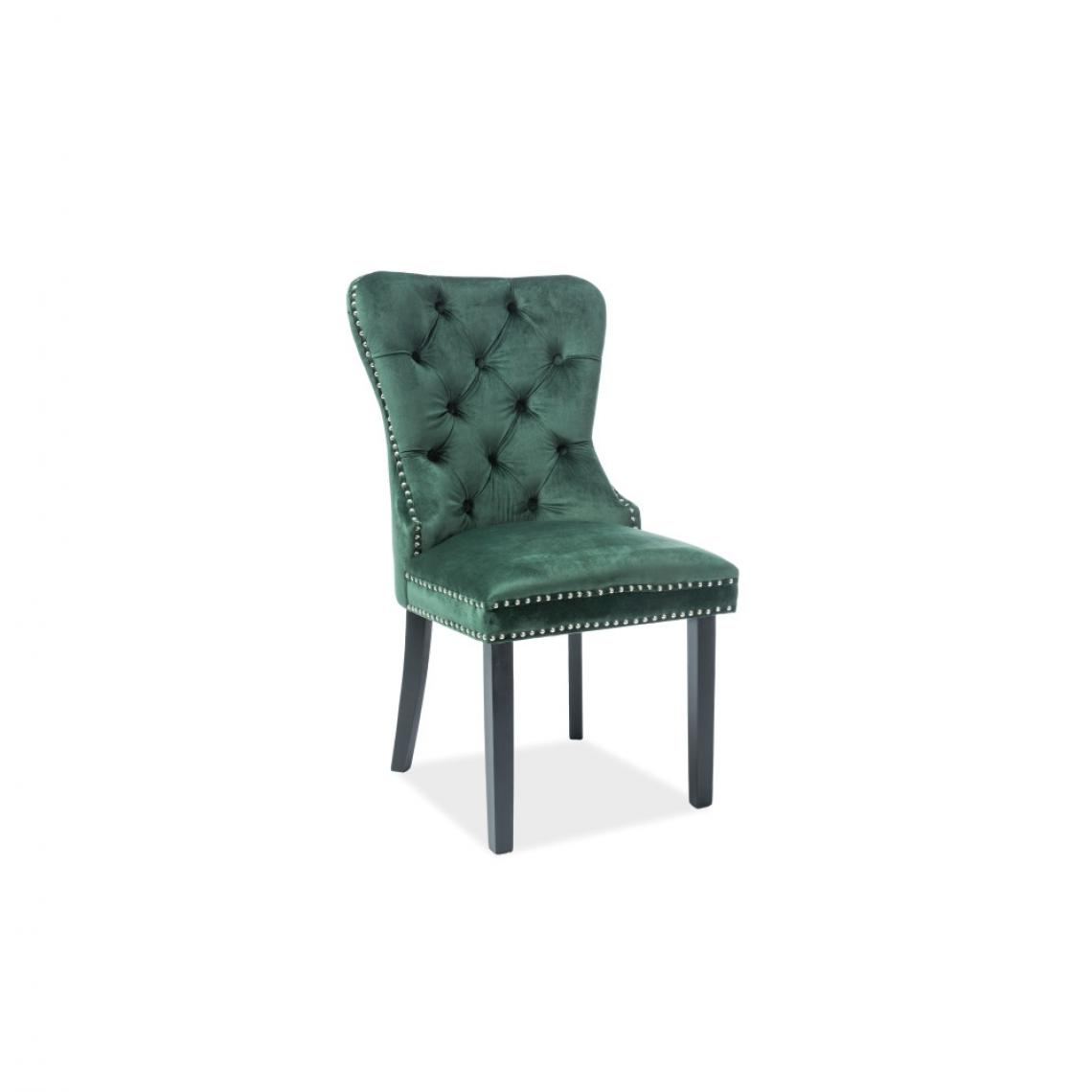 Ac-Deco - Chaise en velours - August - L 56 x l 45 cm - Vert - Chaises