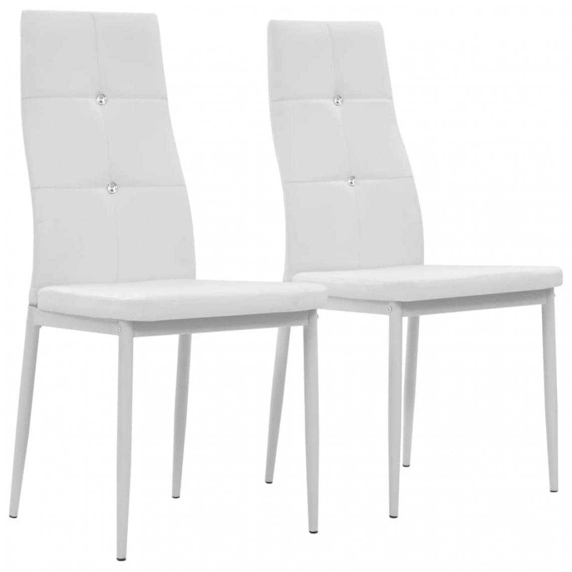 Chunhelife - Chaises de salle à manger 2 pcs Blanc Similicuir - Chaises