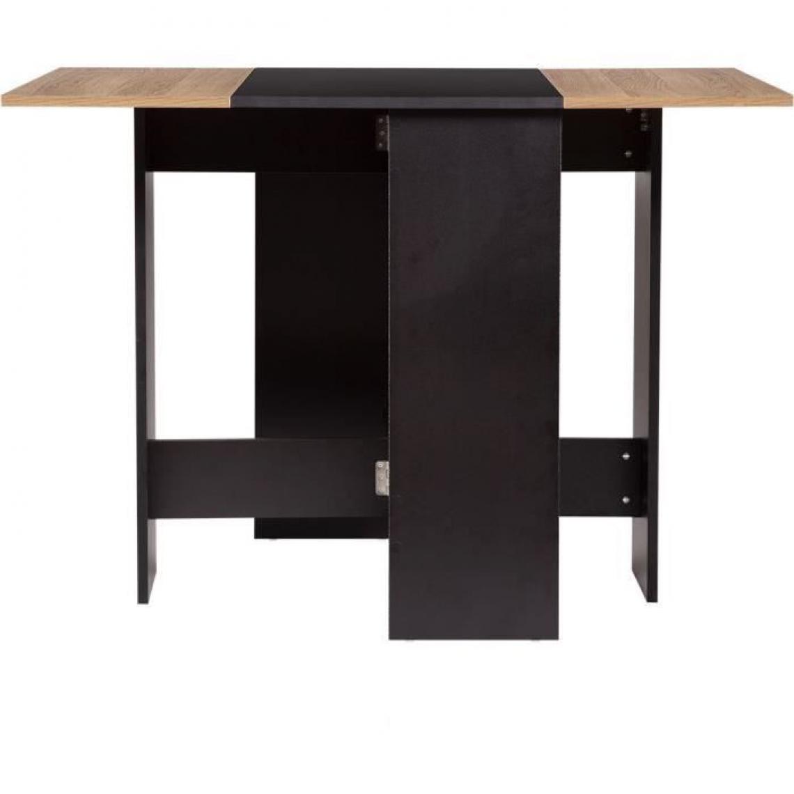 Cstore - Table à manger pliable - En panneaux de particules - Essentiel - VARDA - L 104 x P 76 x H 74 cm - Noir et chêne - Tables à manger