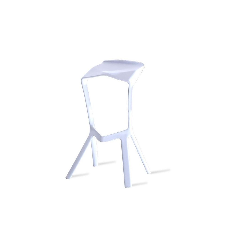 Wewoo - Tabouret de bar en tissu de personnalité simple chaise de plastique de géométrie nordique de café blanc - Chaises