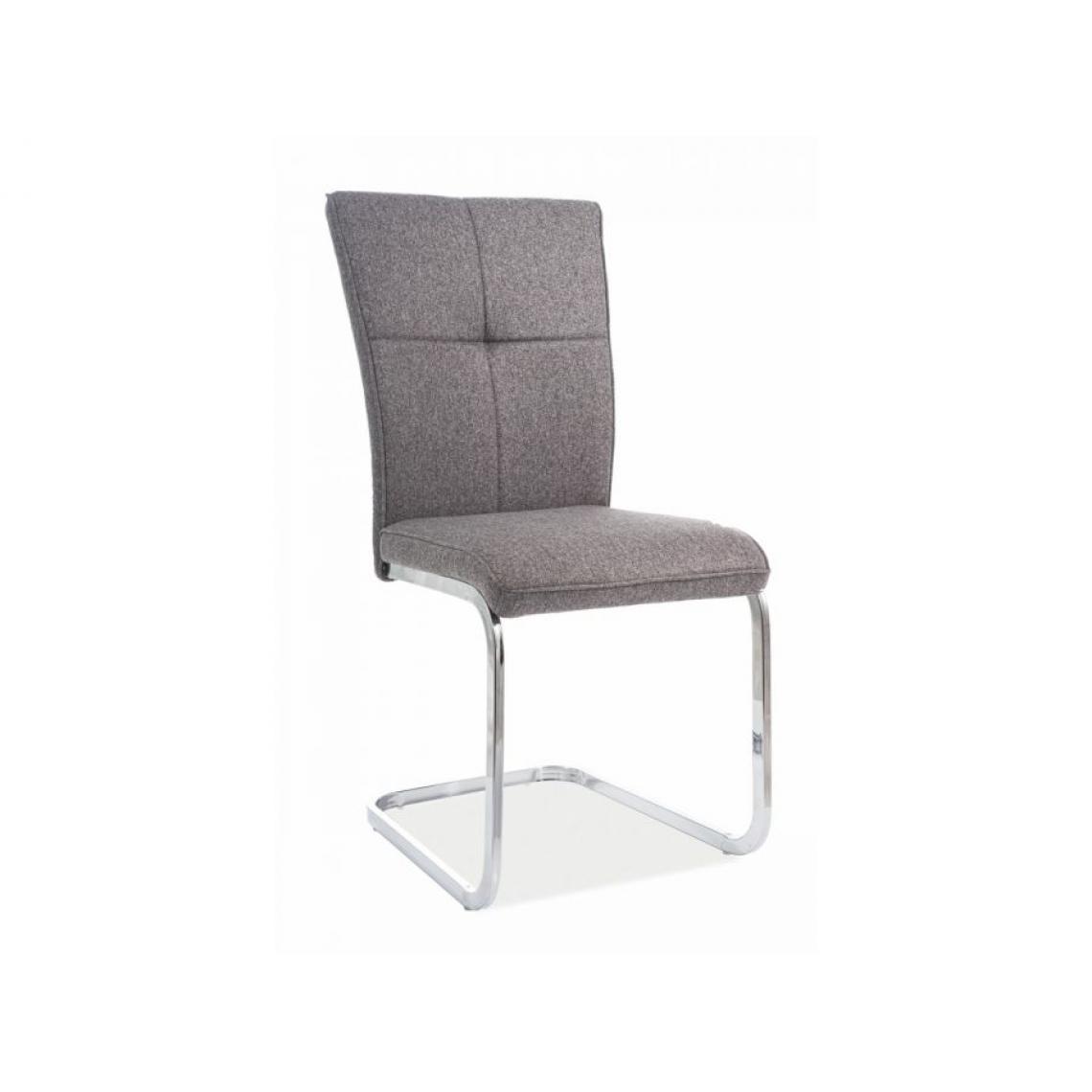 Hucoco - HIUBI | Chaise moderne avec coutures salle à manger cusine | 95x44x44 cm | Rembourrée de tissu | Base en métal - Gris - Chaises