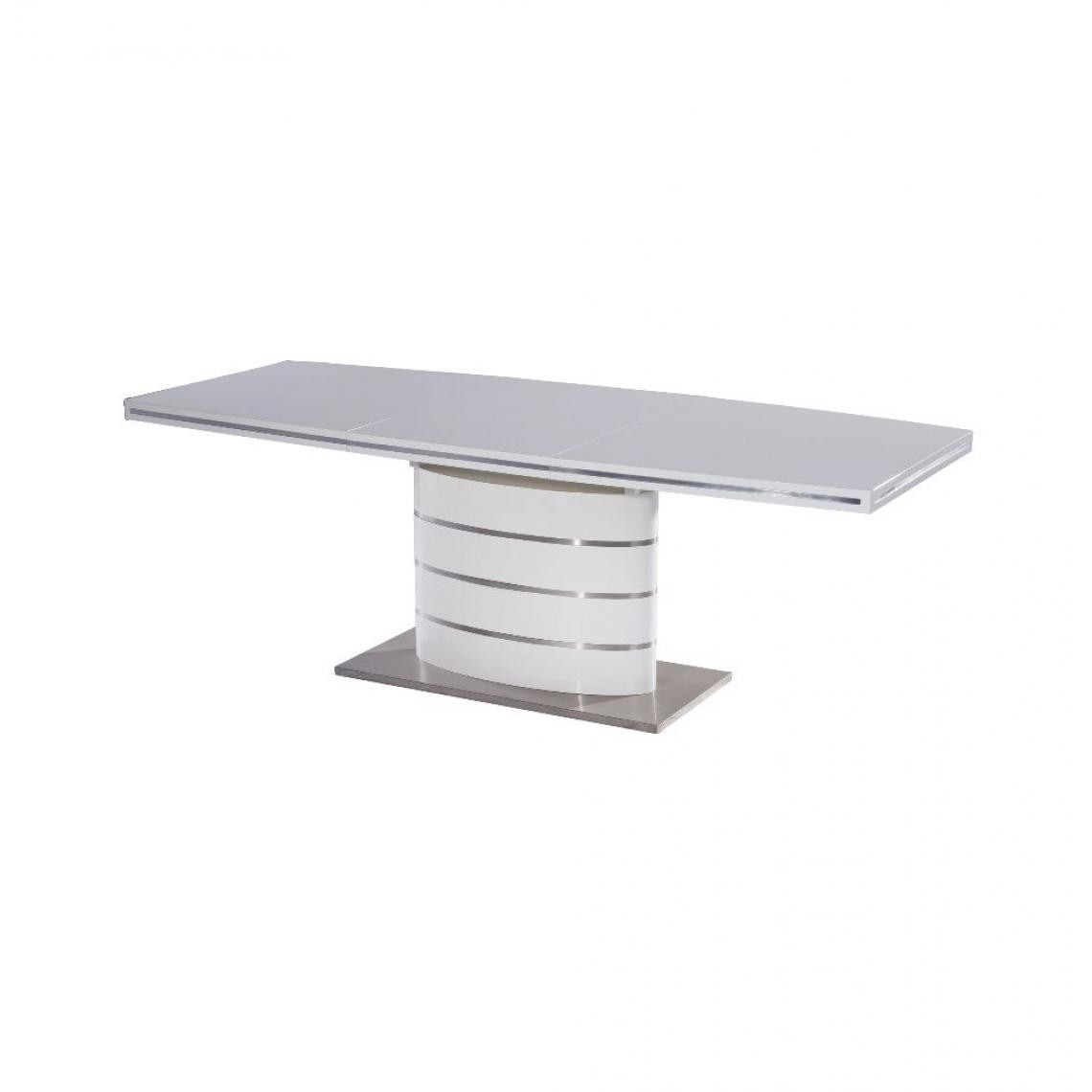 Ac-Deco - Table extensible - Fano - L 80 x l 180 cm x H 77 cm - Blanc - Tables basses