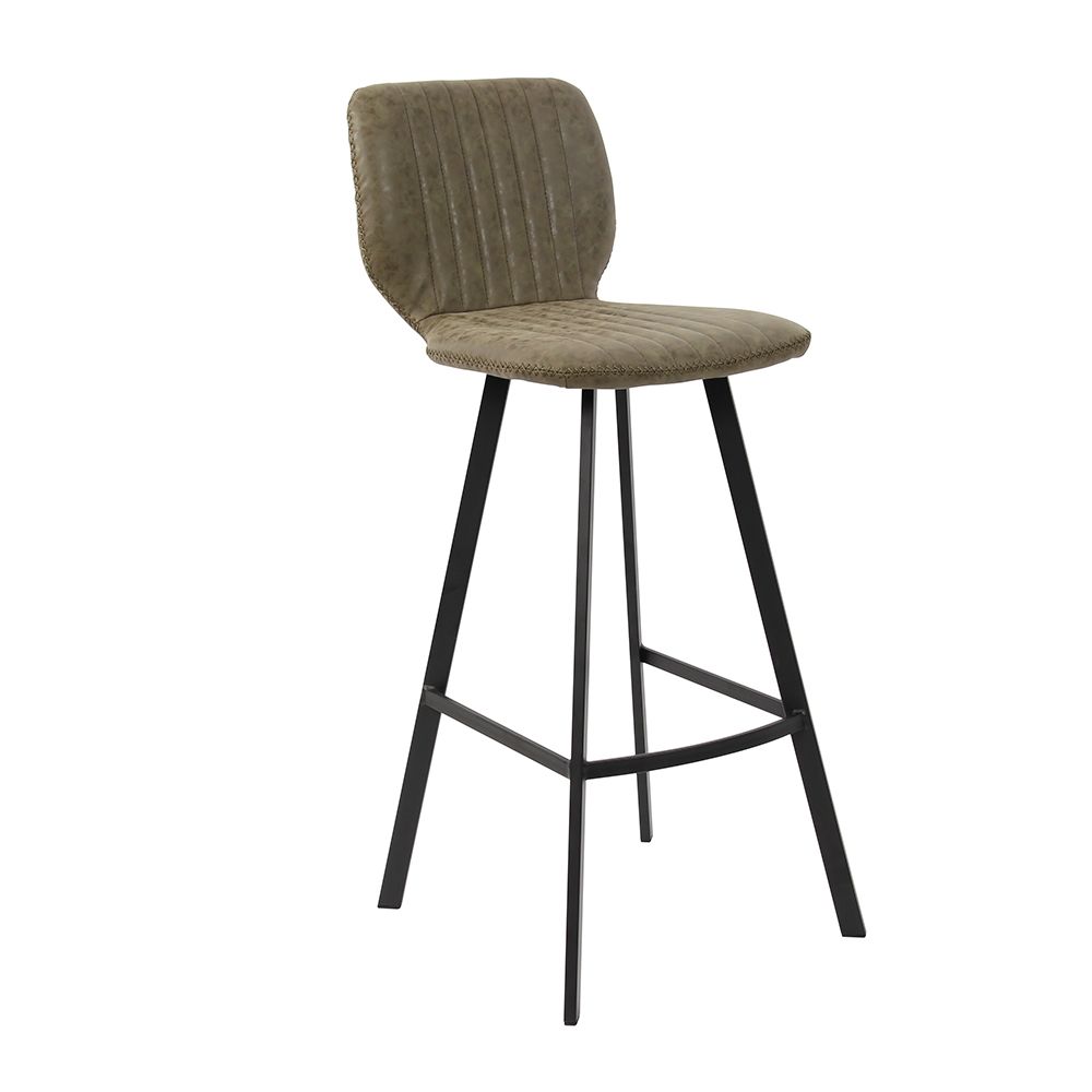 Nouvomeuble - Chaise haute de bar verte moderne OWEN (lot de 2) - Chaises