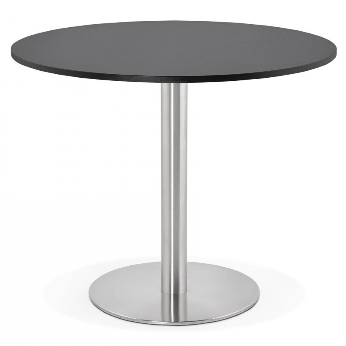 Alterego - Petite table de bureau / à diner ronde 'DALLAS' noire - Ø 90 cm - Tables à manger