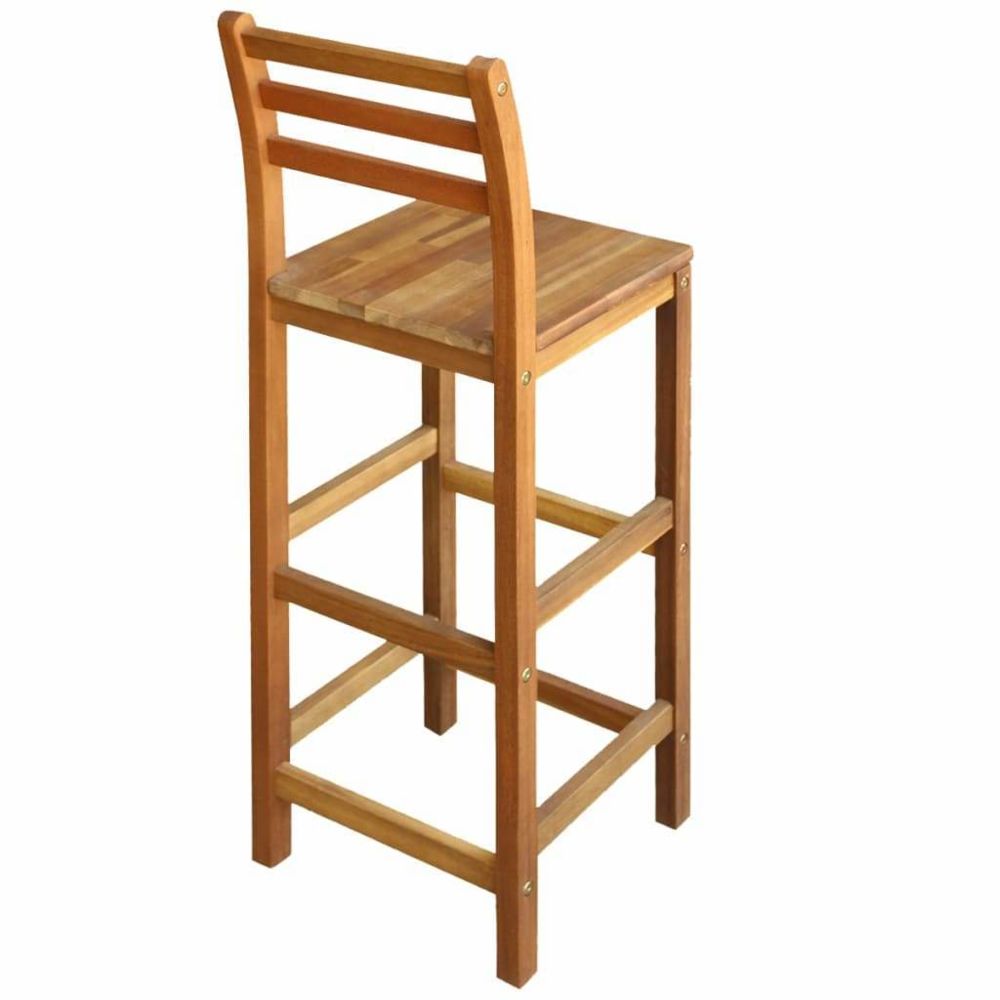 Helloshop26 - Lot de deux tabourets de bar design chaise siège bois massif d'acacia 1202053 - Tabourets