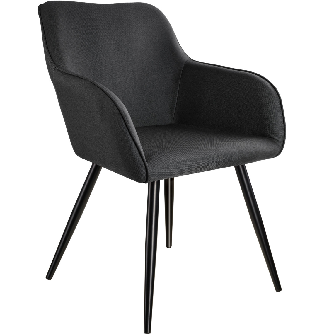 Tectake - Chaise Marilyn aspect lin noir - noir - Chaises